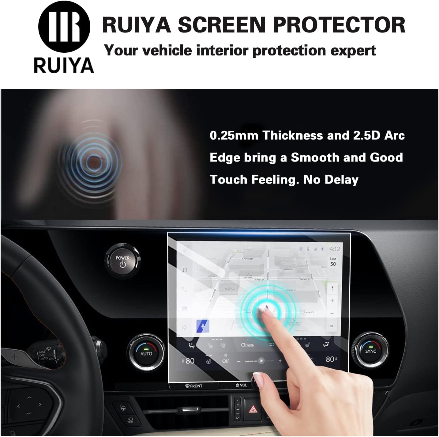ruiya screen protector for 2022 2023 lexus nx 9 8in gps infotainment touchscreen lexus nx accessories 9hd hardness tempered glass compabile with 2022