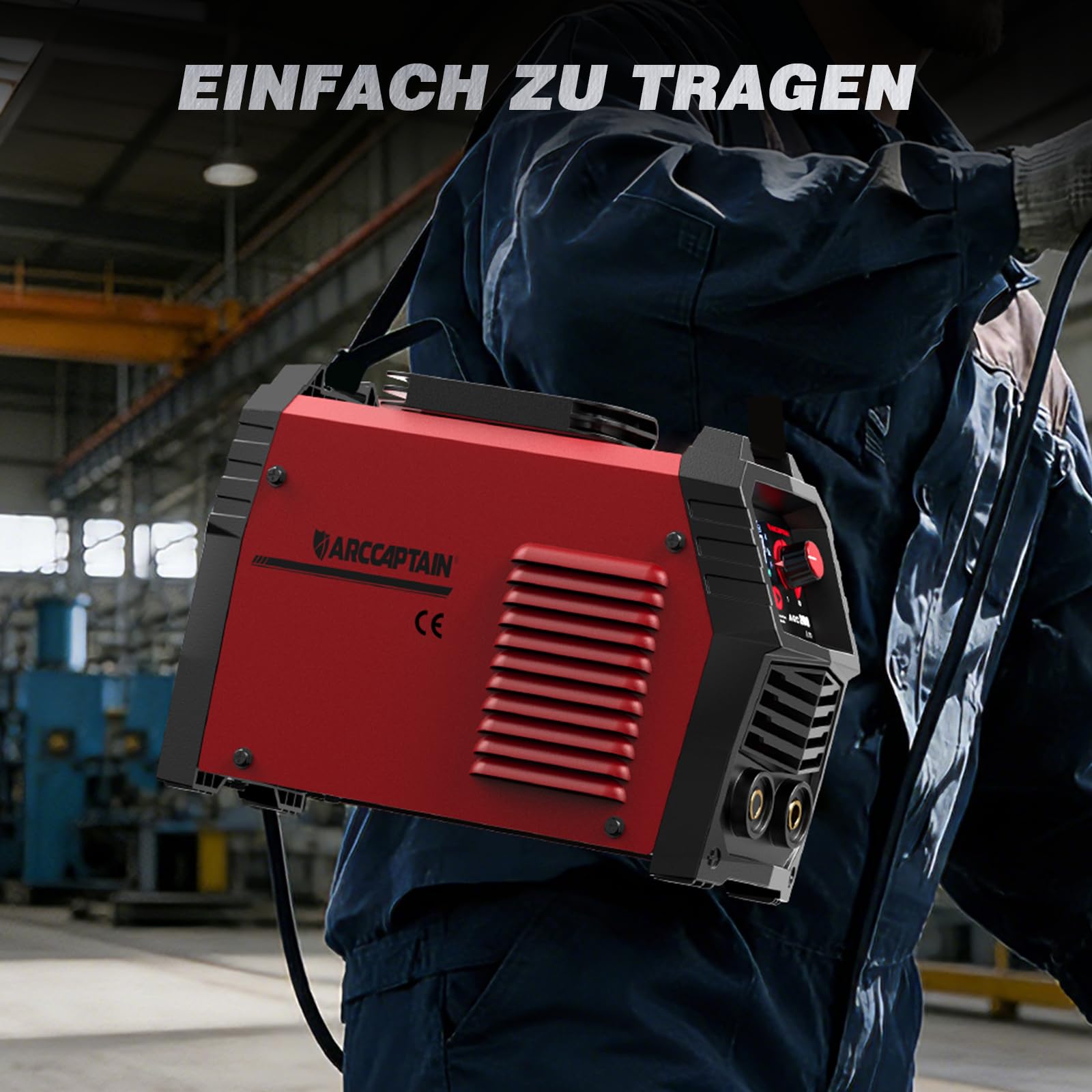 ARCCAPTAIN Schweißgerät ARC 200A mit LED-Anzeige SYN Steuerung, Elektroden Schweißgerät Stützen mit Lift TIG, Inverter Schweißgerät MMA IGBT, Tragbar und kompakt, Anti-Stick, Überhitzungsschutz