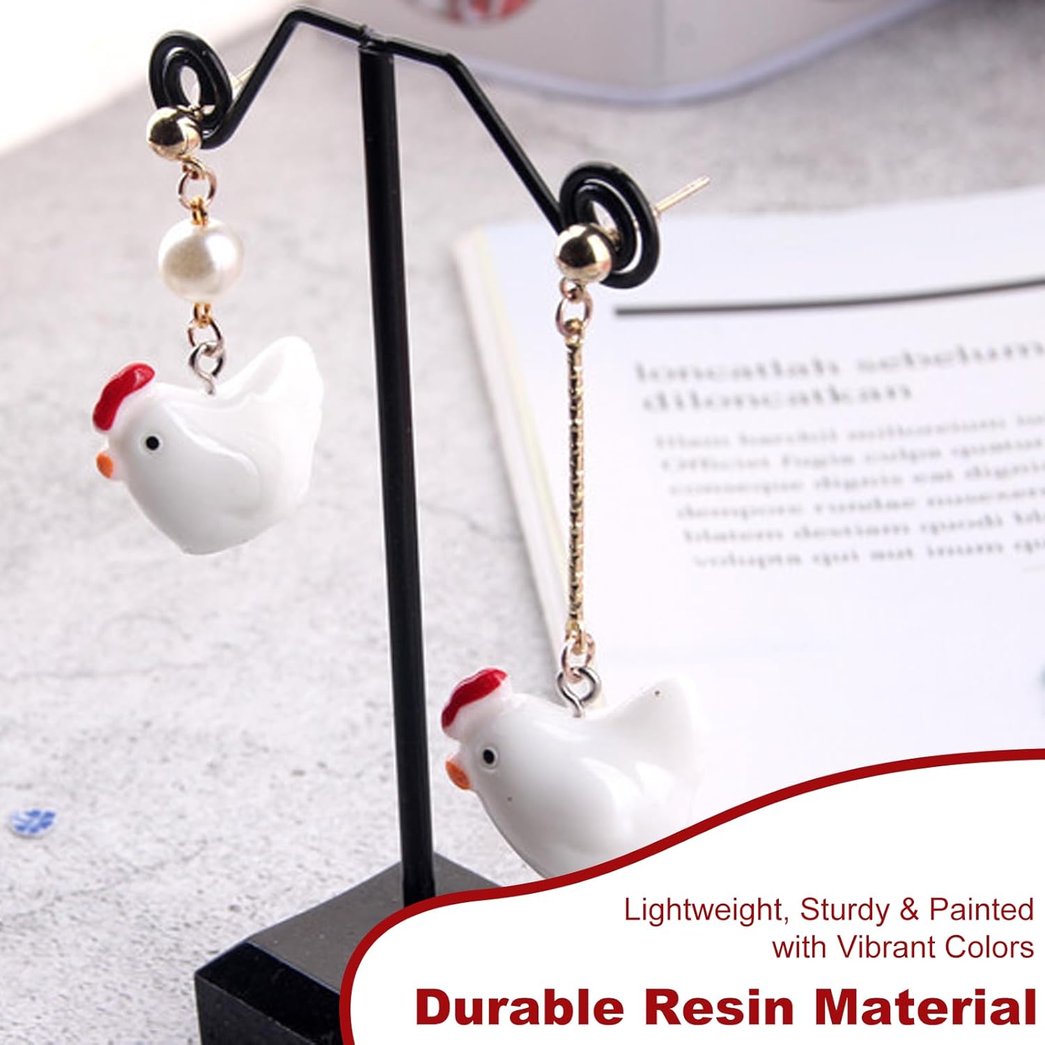 NIIIYTYB 20Pcs Chicken Charms Mini Resin Beads Cute 3D Little Chickens Animal Dangle Charm Pendants for Jewelry Making Bracelets Necklace Earring Keychains Craft Beads for Bracelets - Image 4