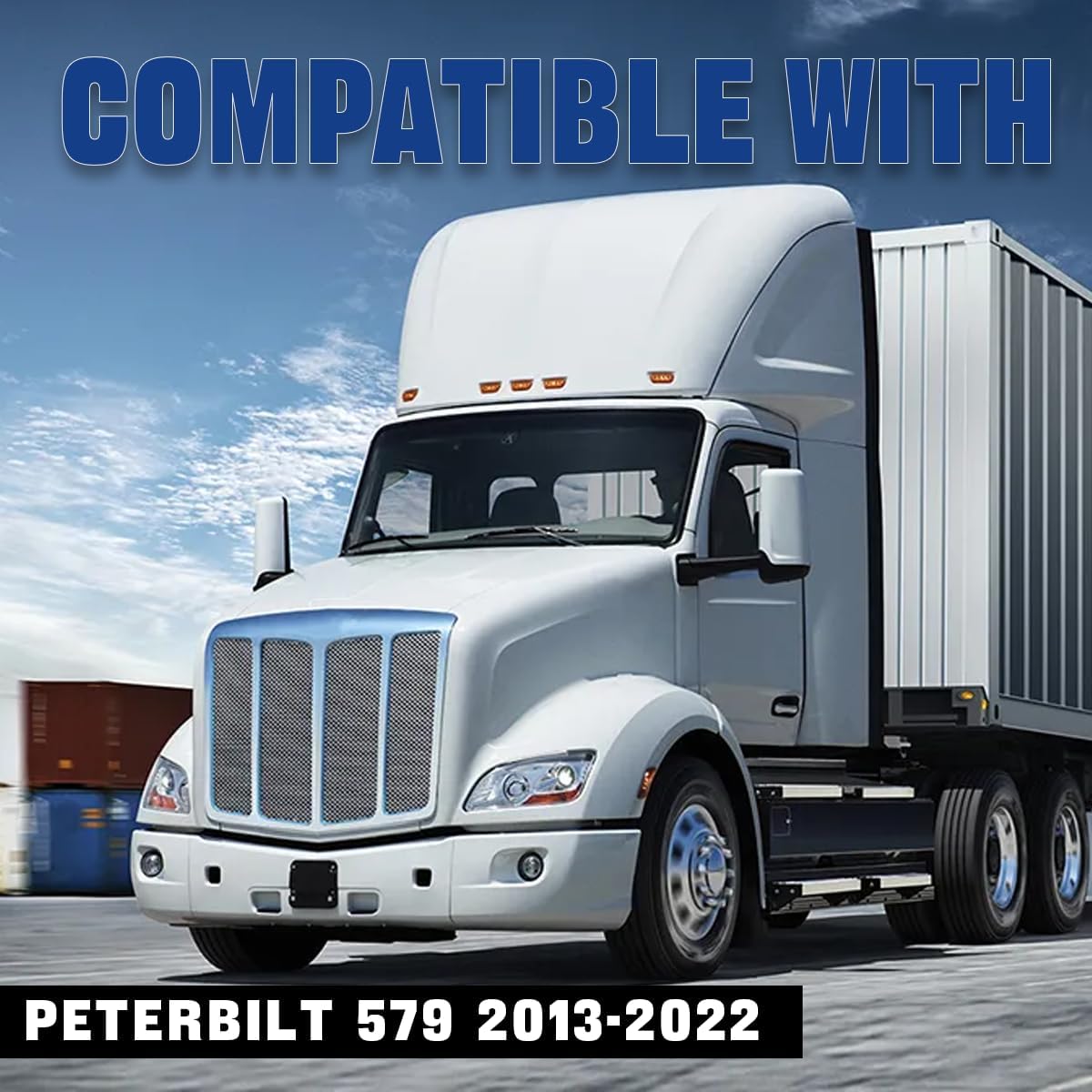 Chrome Center Middle Bumper fit for 2013-2022 Peterbilt 579 Semi Truck