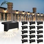 Solar Deck Lights Outdoor 16 Pack, JACKYLED Solar Step Lights Outdoor Waterproof LED Solar Powered Stair Lights for Patio Deck Porch Step Fence Railing Wall Garden Pool Yard