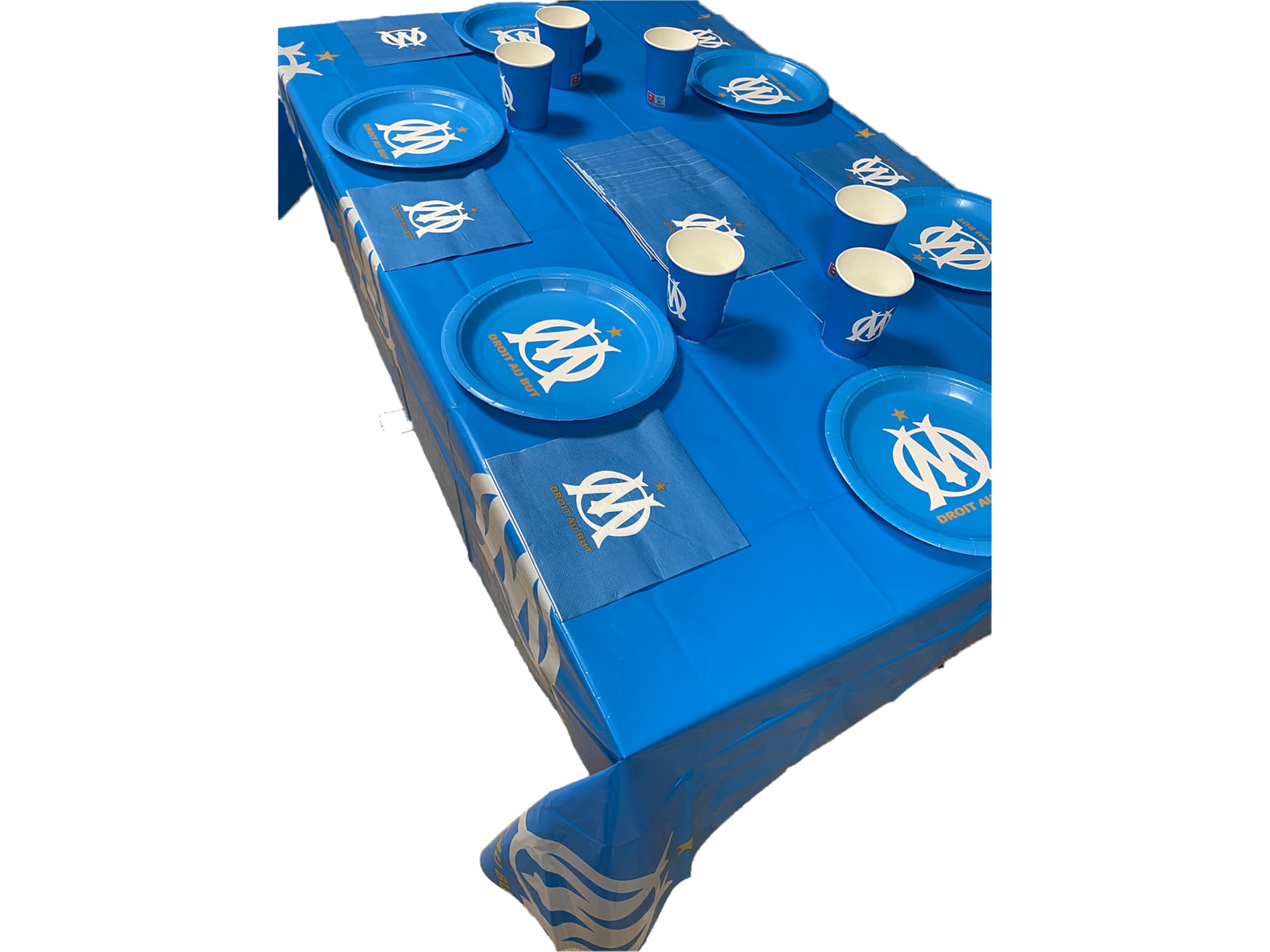 OLYMPIQUE DE MARSEILLE Pack 33 pièces Om : 1 Nappe 6 x | FindTheDeal