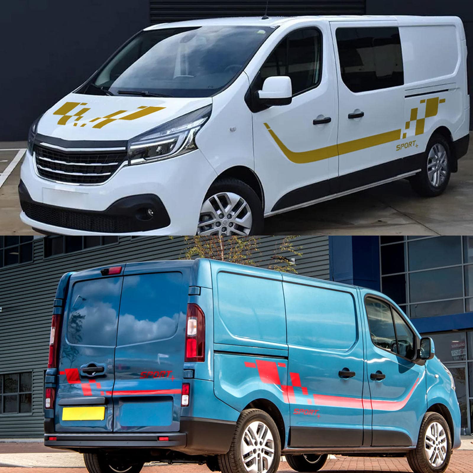 2PCS Auto Aufkleber Für Vauxhall Opel Vivaro Zubehör Camper Van Seite Tür Vinyl Film Aufkleber  34