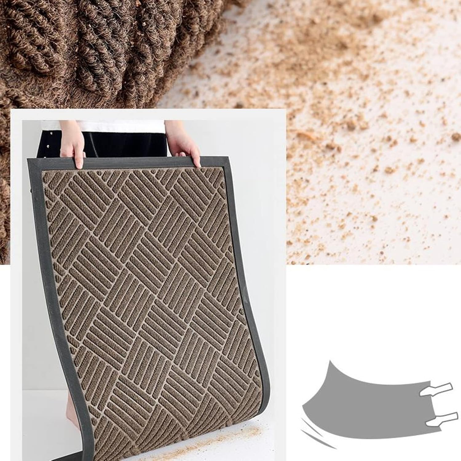 Outdoor Door Mats Household Entry Welcome Mat Carpet, Doorway Absorbent and Dustproof Floor Mat, Rubber Anti-Slip Footpads, Thickened Wear-Resistant and Scratch-Resistant (17.7 * 29.5 in, Blue)
