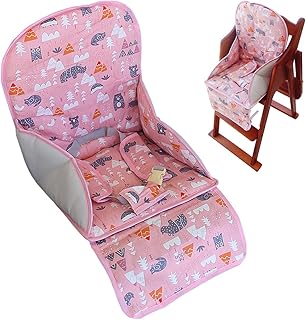 Kocpudu High Chair Pad,high Chair Cushion,seat Cushion Breathable Pad,Comfortable Seat Belt Design,Cute Pattern,Soft and Comfortable ,Baby Sits More Comfortable(Pink Animal Pattern)