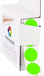 Sponsored Ad - ChromaLabel 0.75 Inch Round Label Removable Color Code Dot Stickers, 1000 Labels per Dispenser Box, Fluores...