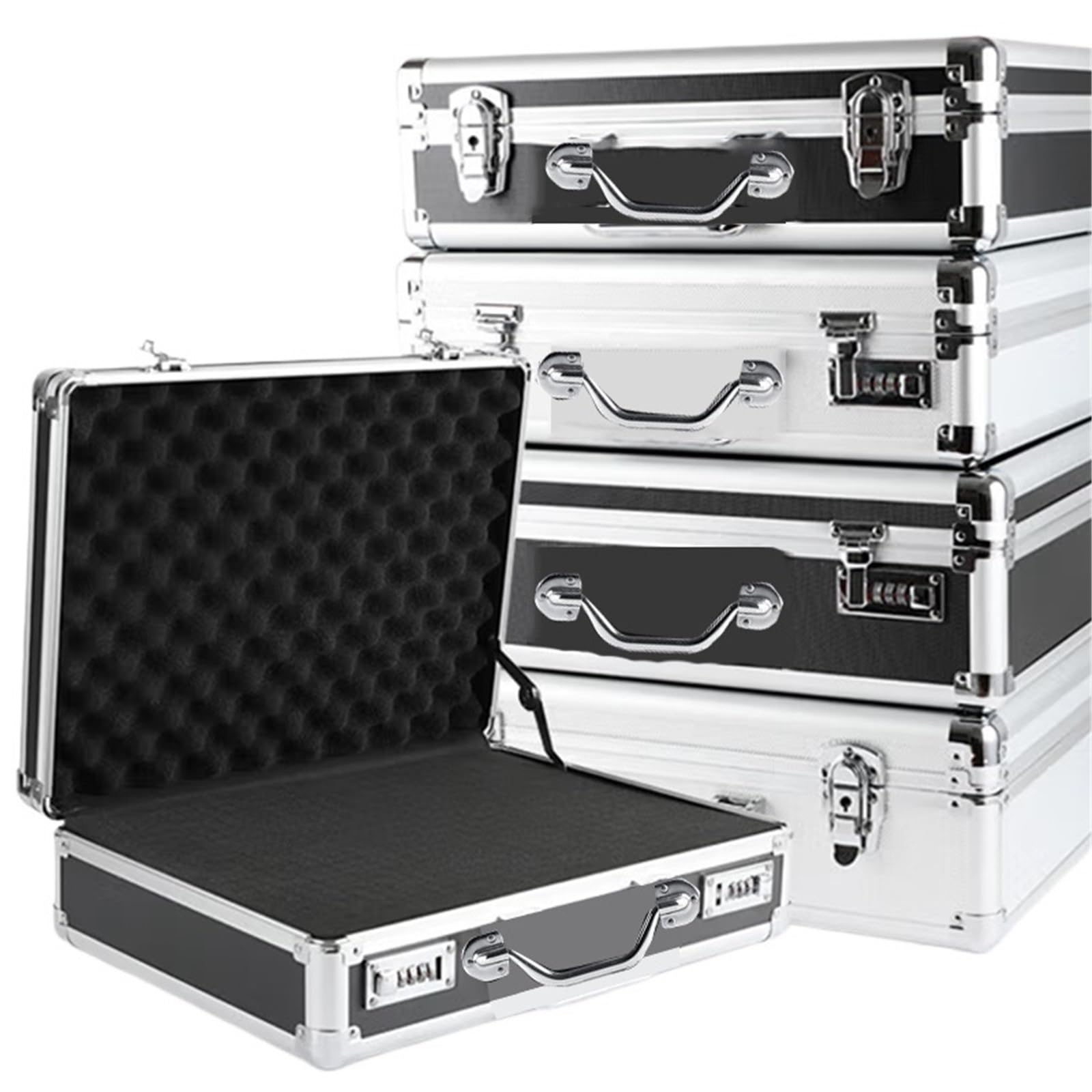 Maletín de aluminio Caja de herramientas aluminio con contraseña, estuche portátil for, equipo maleta, rígido, organizador caja protectora seguridad