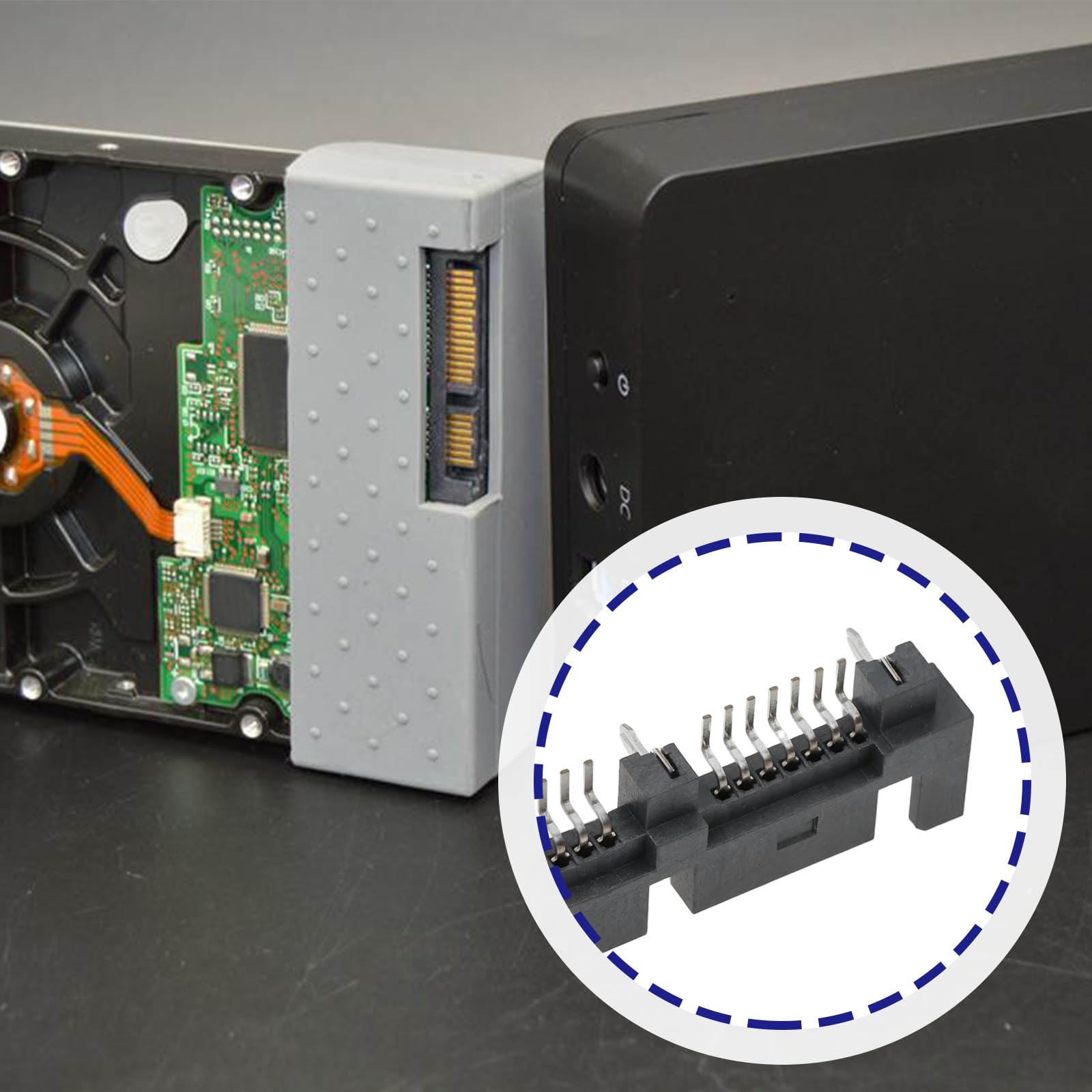 5 szt. SATA 22-pinowe 7+15-pinowe złącze męskie SMT SMD do dysku twardego 6.3 cm HDD