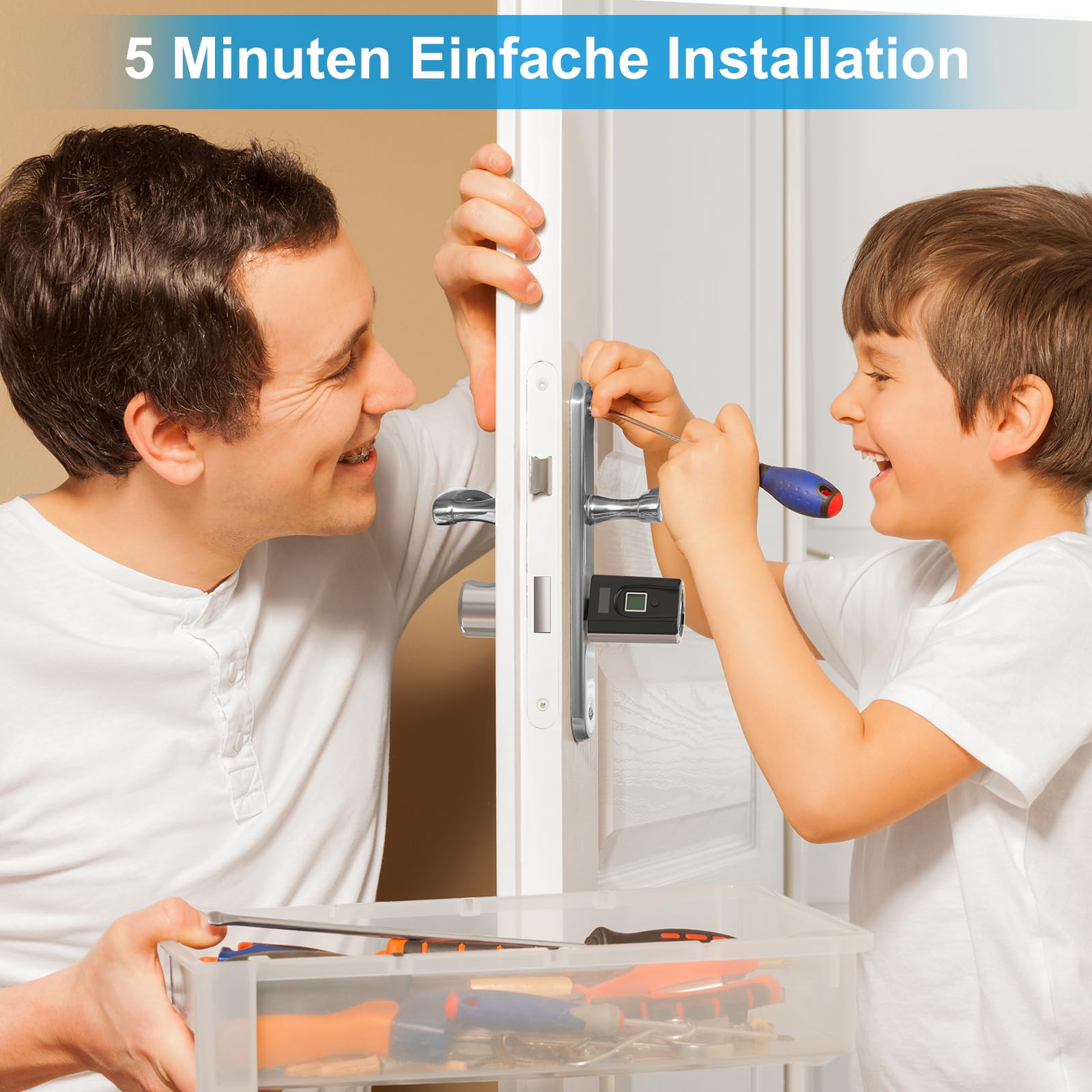 WELOCK SECBN51 Fingerabdruck Elektronisches Türschloss für 30-70mm Tür | RFID-Karte Bluetooth WIFI APP, Fingerabdruck Schloss IP65,Smartes Türschloss USB-Ersatzentriegelung EU-Profiltür