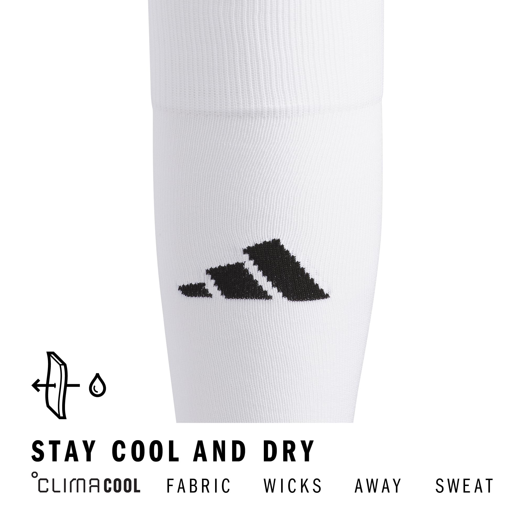 adidas Copa Zone Cushion 5 OTC, Soccer, Mens Compression Workout Socks, Over The Calf, White/White, Large