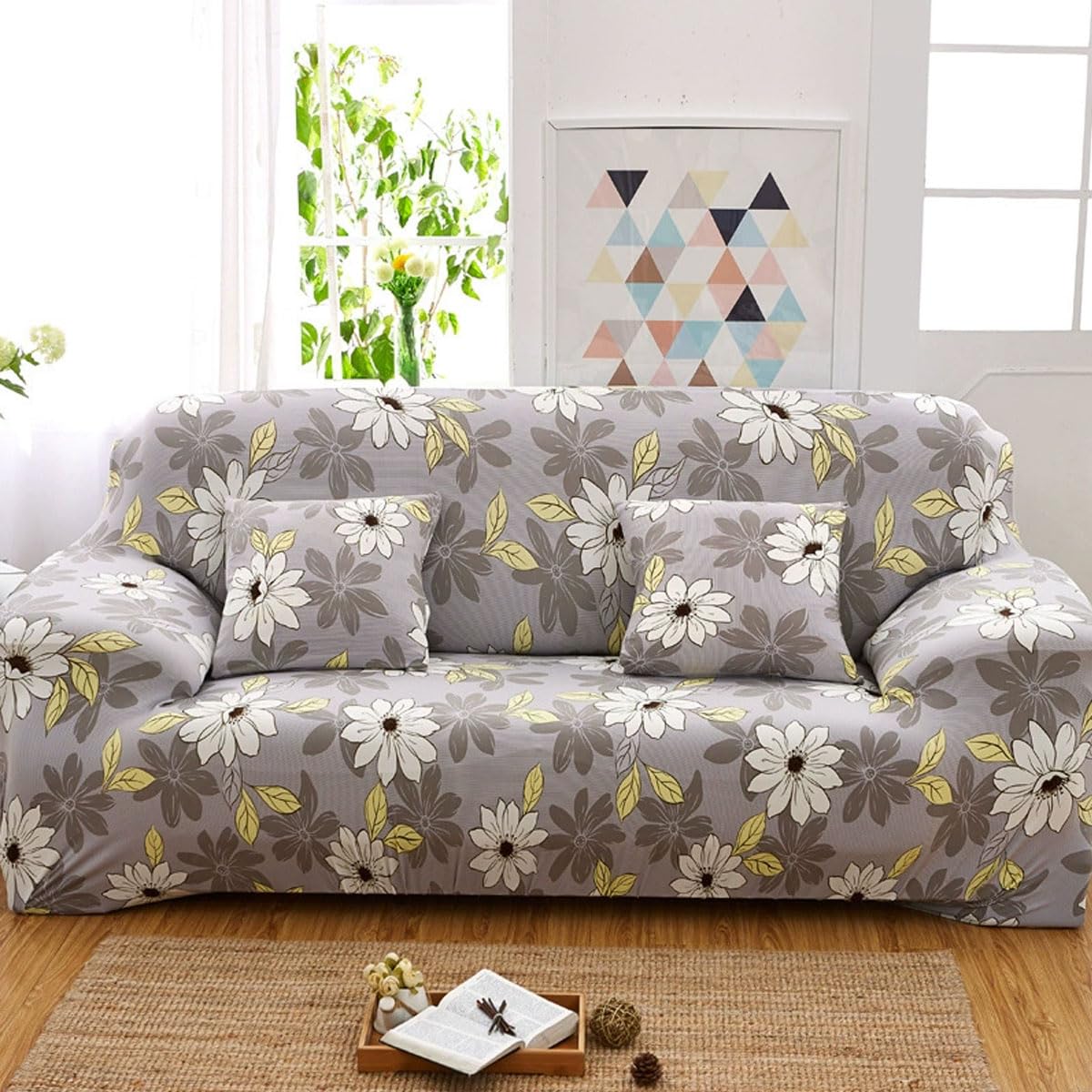 Snqzo U Sofa Slipcover Super Soft Sofa Slipcover Sofa Cover 1/2/3/4 Seater High Stretch Sofa Couch Covers Printed Pattern Sofa Covers All-Inclusive Sofa Slipcover Wash(Size:3 Seater(190-230Cm),Color:u)