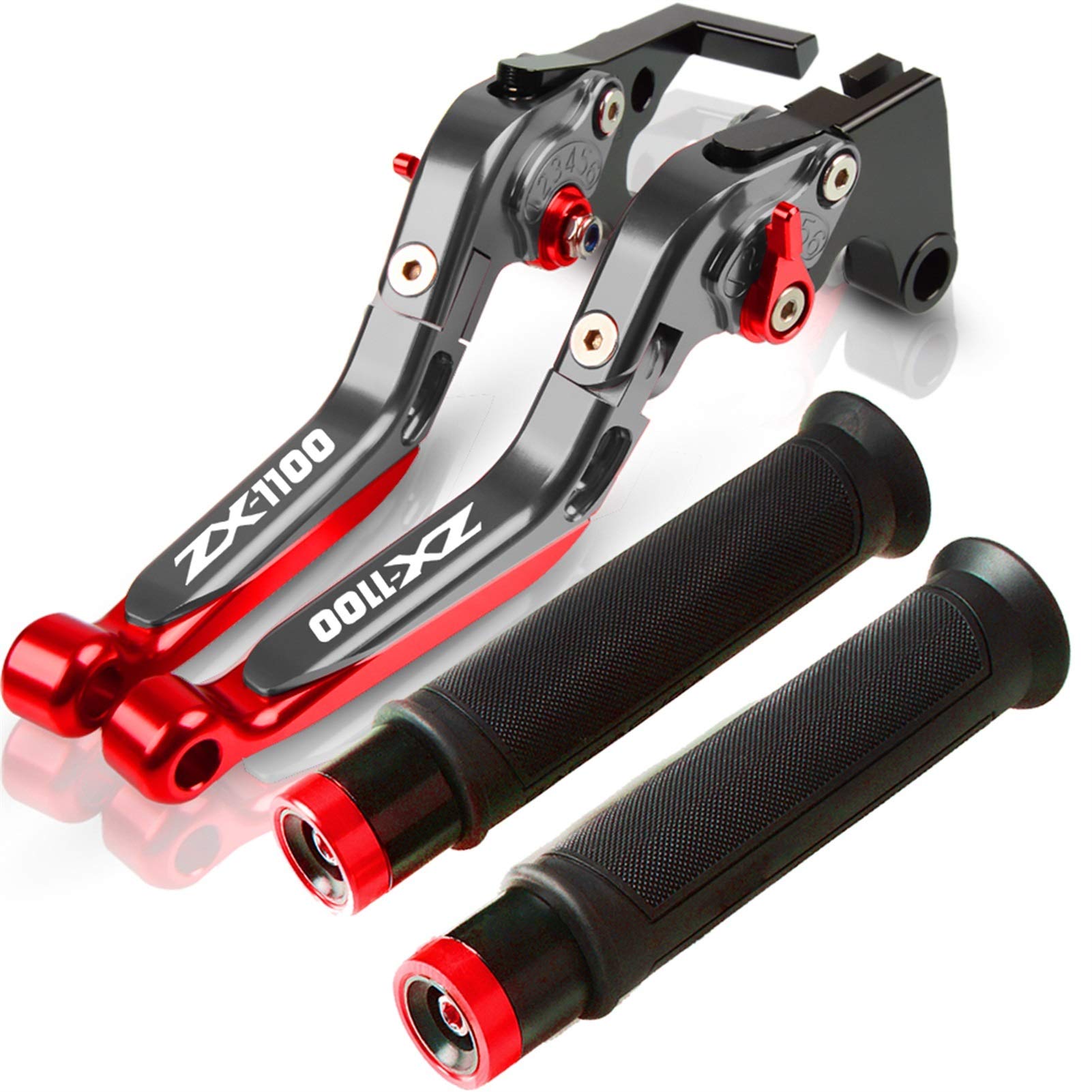 Leva Della Frizione Del Freno Per Kawasaki ZX1100 1990 1991 1992 1993 1994 1995-2001 Moto Frizione Leva Freno Allungabile Impugnatura Regolabile Manubrio (Colore : E)