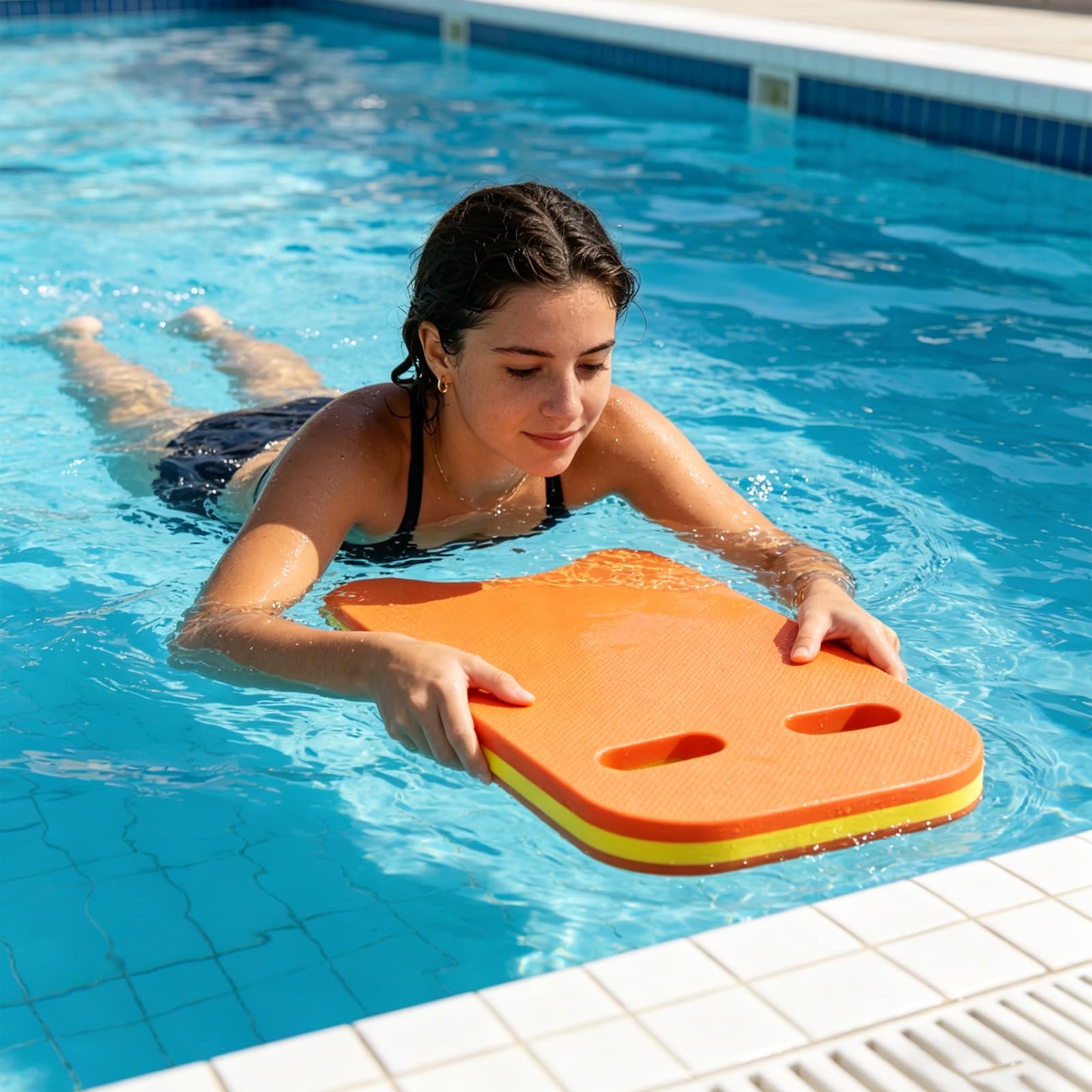 Planche de natation unisexe de qualité supérieure - Aide à la natation - Avec poignées - En mousse PE - Équipement d'entraînement de natation - Planche de natation pour exercices de natation et