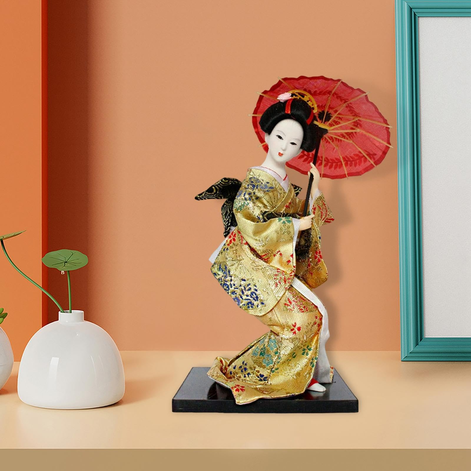 Figurina da collezione, decorazione da tavolo per ufficio e casa, bambole kimono giapponesi, bambola Kokeshi collezione 12 pollici con pregevole fattura, statuetta per bambole kimono, regalo
