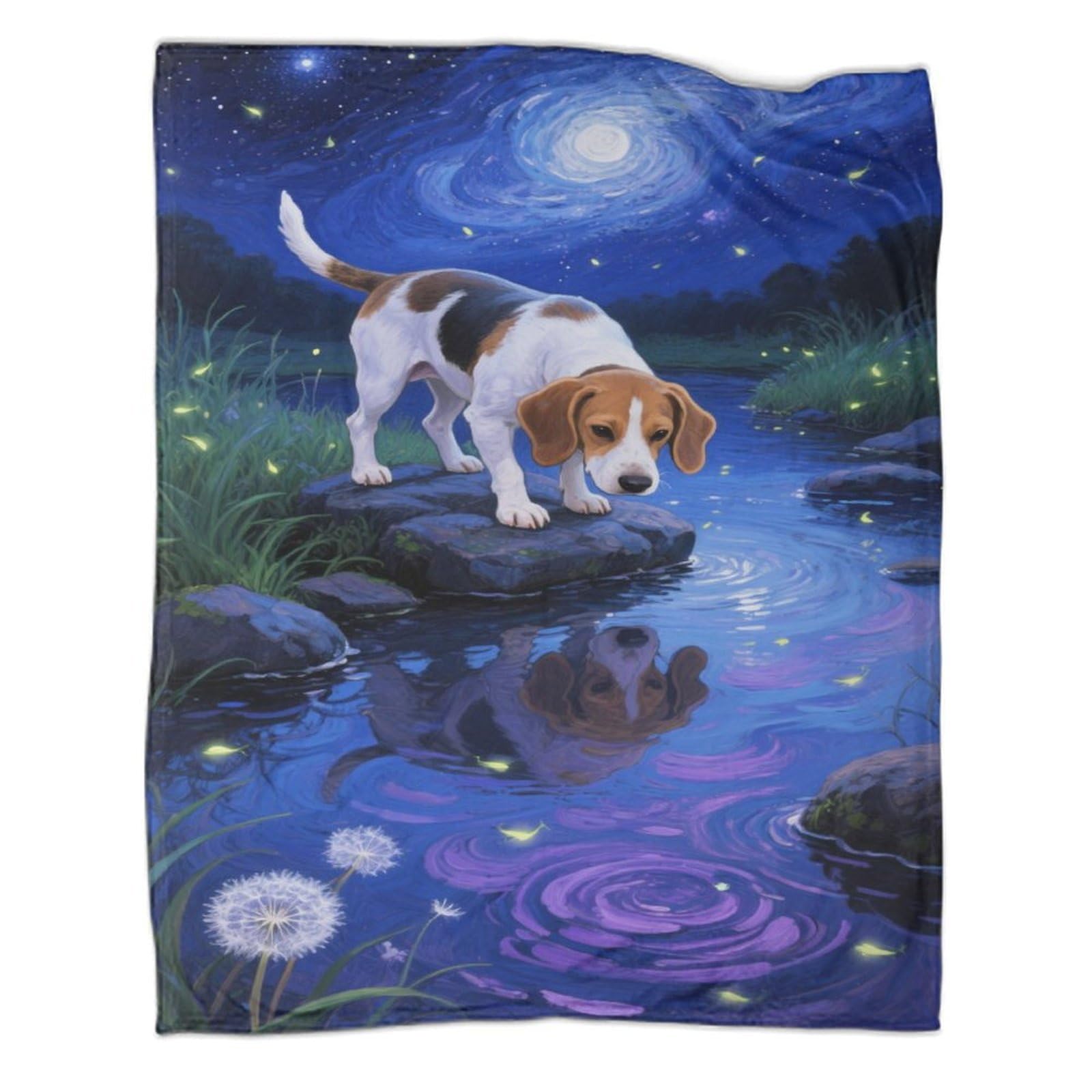 YYVKPMLXC Cavalier King Charles Spaniel Bed Blanket 3D Pattern Flannel Plush Blankets Serene Water Scene Lightweight Cosy for Sofa, Couch, Bed 60x80inch(150x200cm)