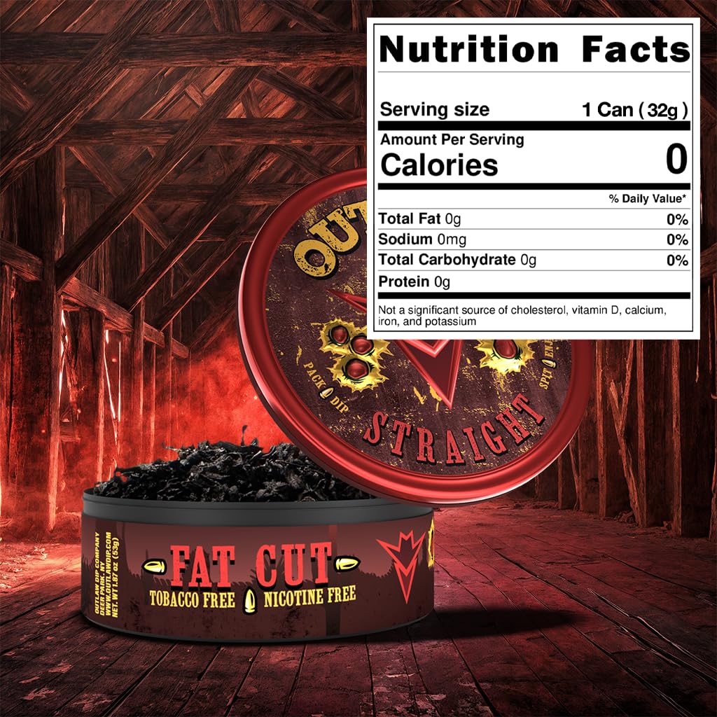 Outlaw Straight NiC-Safe™ Fat Cut - 6 Pack - Tobacco Free & Nicotine Free Chew