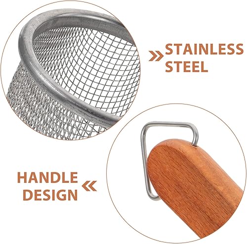 Miniatura 6 de ZzzaNa Colador de fideos de acero inoxidable Cesta de pasta de malla para pasta, cesta de hervir espagueti, tamiz de malla de alambre fino, cuchara
