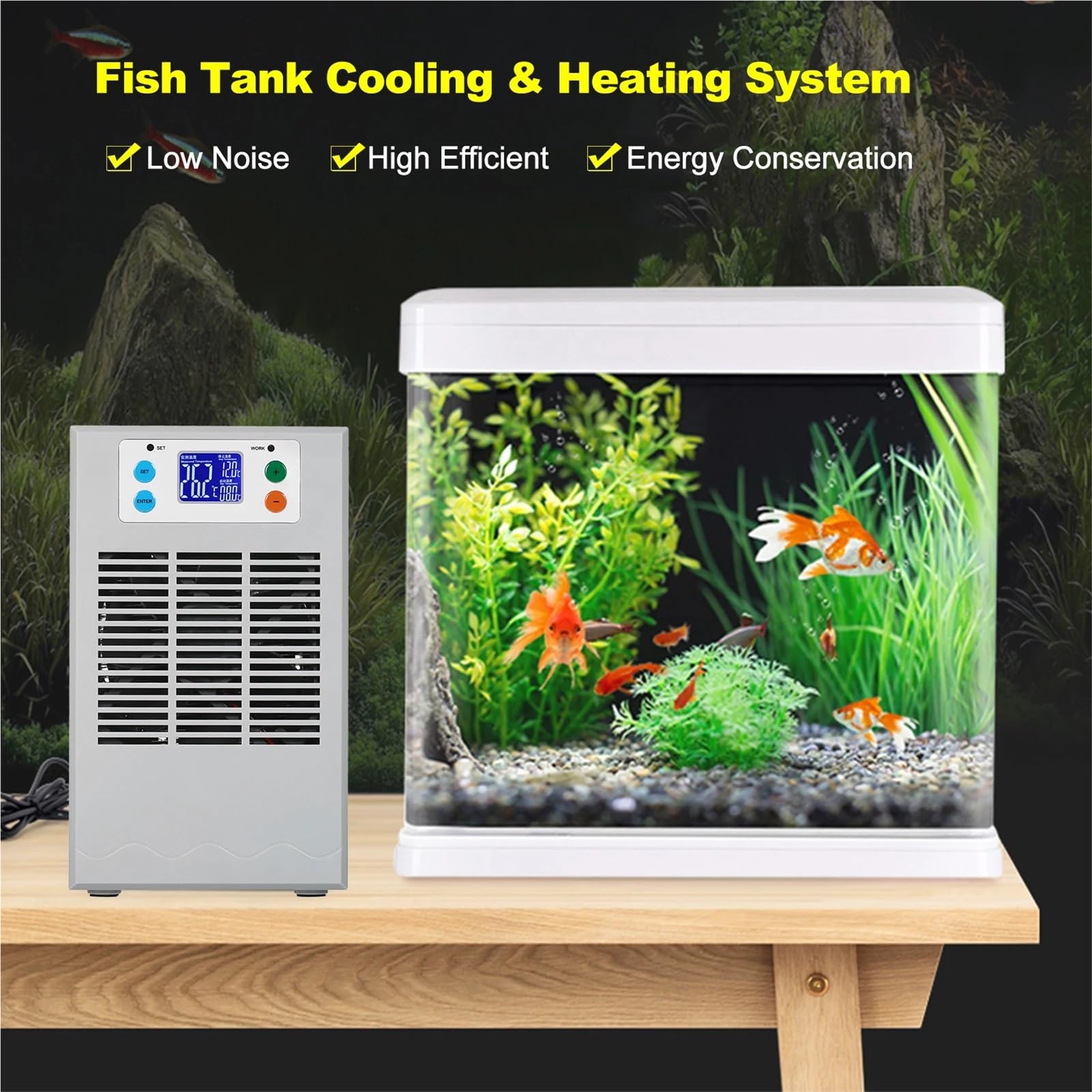 Calentador de agua for acuario pequeño, 100 W, 30 L/70 W, 20 L, enfriador, sistema de refrigeración y calefacción electrónico semiconductor for acuarios.(70W 20L)
