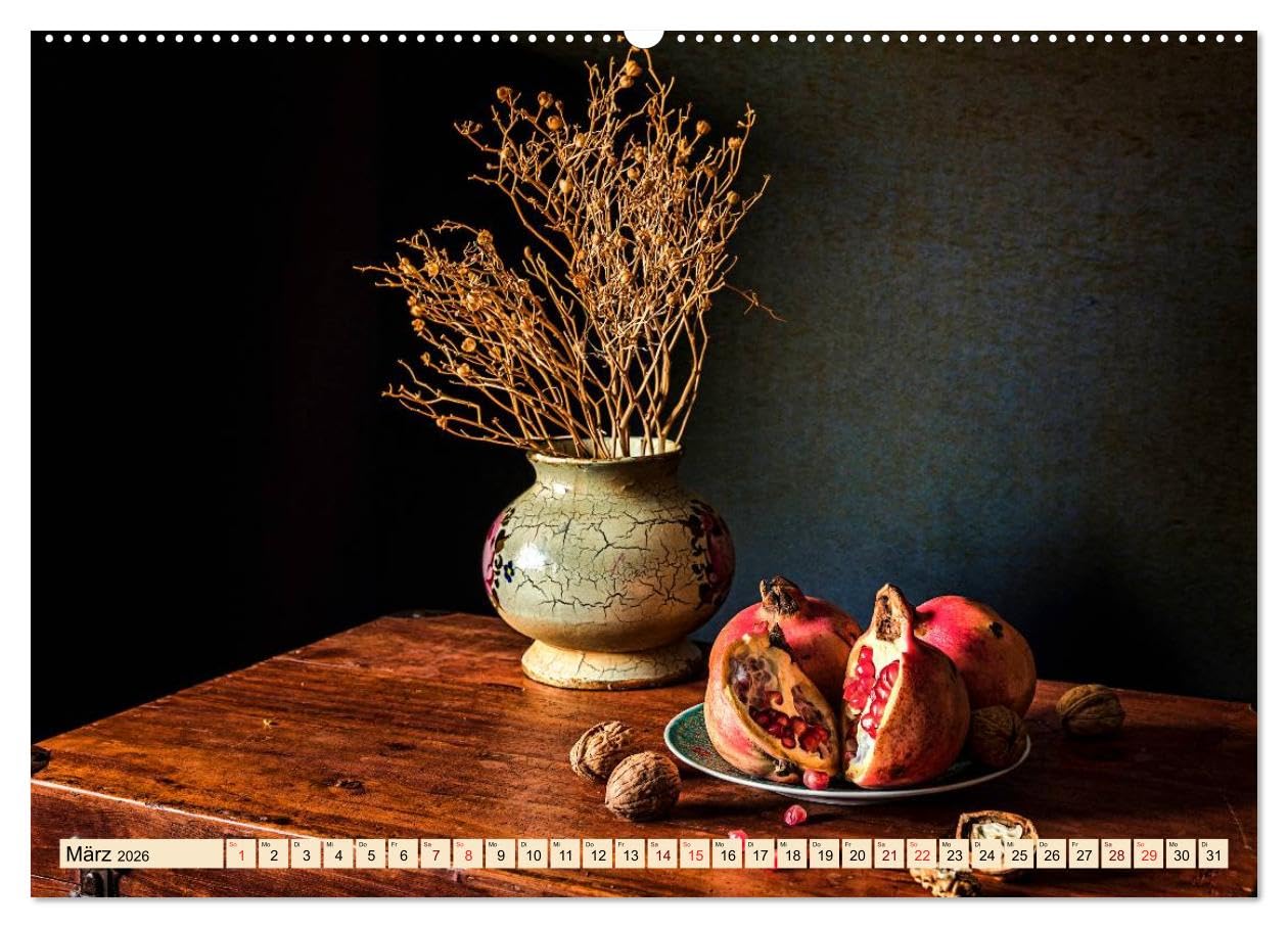 Stillleben - aber mit Stil (Wandkalender 2026 DIN A2 quer), CALVENDO Monatskalender: Fotografische Stillleben in ästhetischen Bildern. (CALVENDO Kunst)