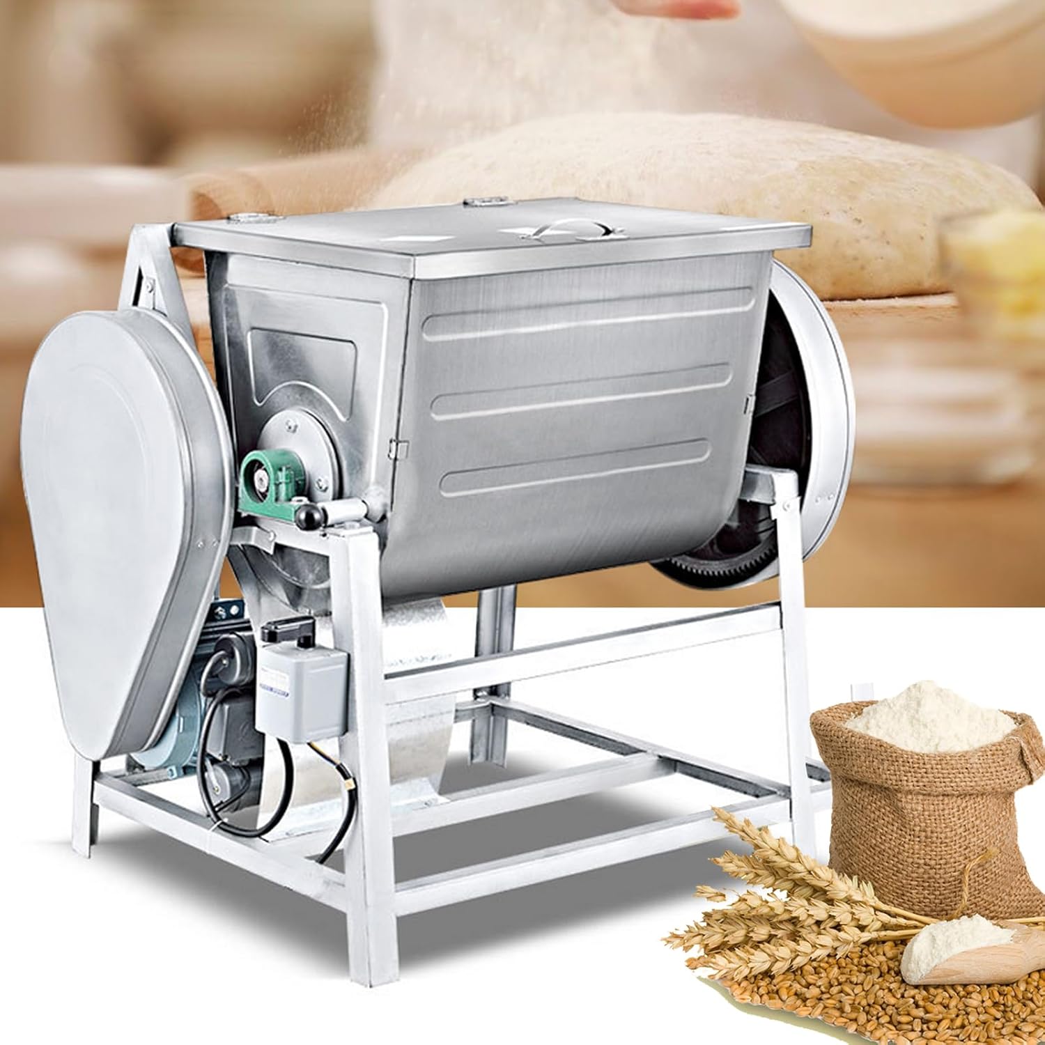 New Commercial Electric Dough Mixer Mixing Machine,30QT 110V Kneading Machine,with 2
