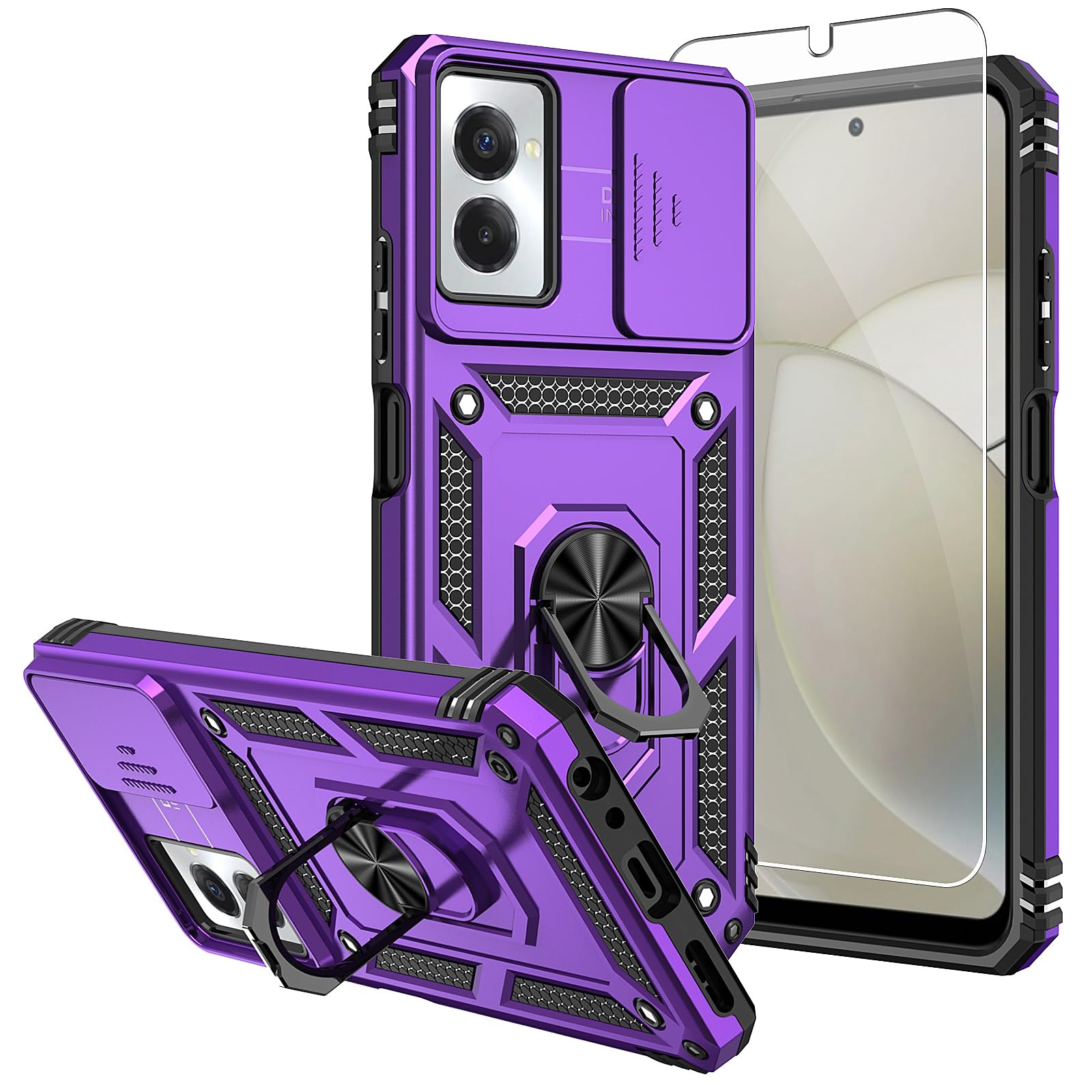 Weycolor For Moto G Power 5G 2024 Case With Camera Lens Cover HD Screen Protector, 10 FT Military Grade Drop Protection, Magnetic Ring Holder Kickstand Protective Phone Case, Ice Green - View #8