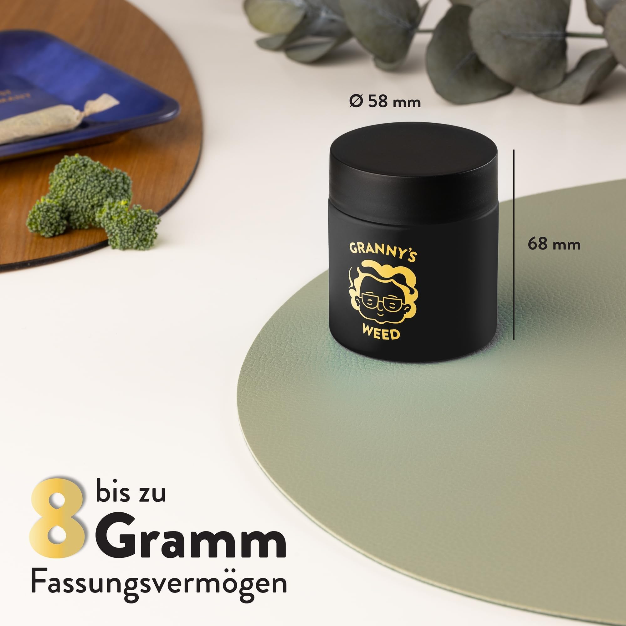 Ohmary Stash Jar 120ml | Geruchsdichtes Kräuterglas Mit UV-Schutz & Kindersicherung | Grün