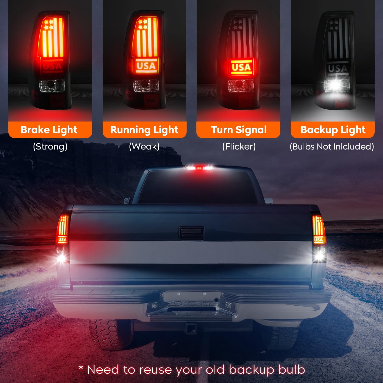 AmeriLite For 1999-2007 Chevy Silverado : GMC Sierra Full LED Crystal Red Clear 3rd - View #4