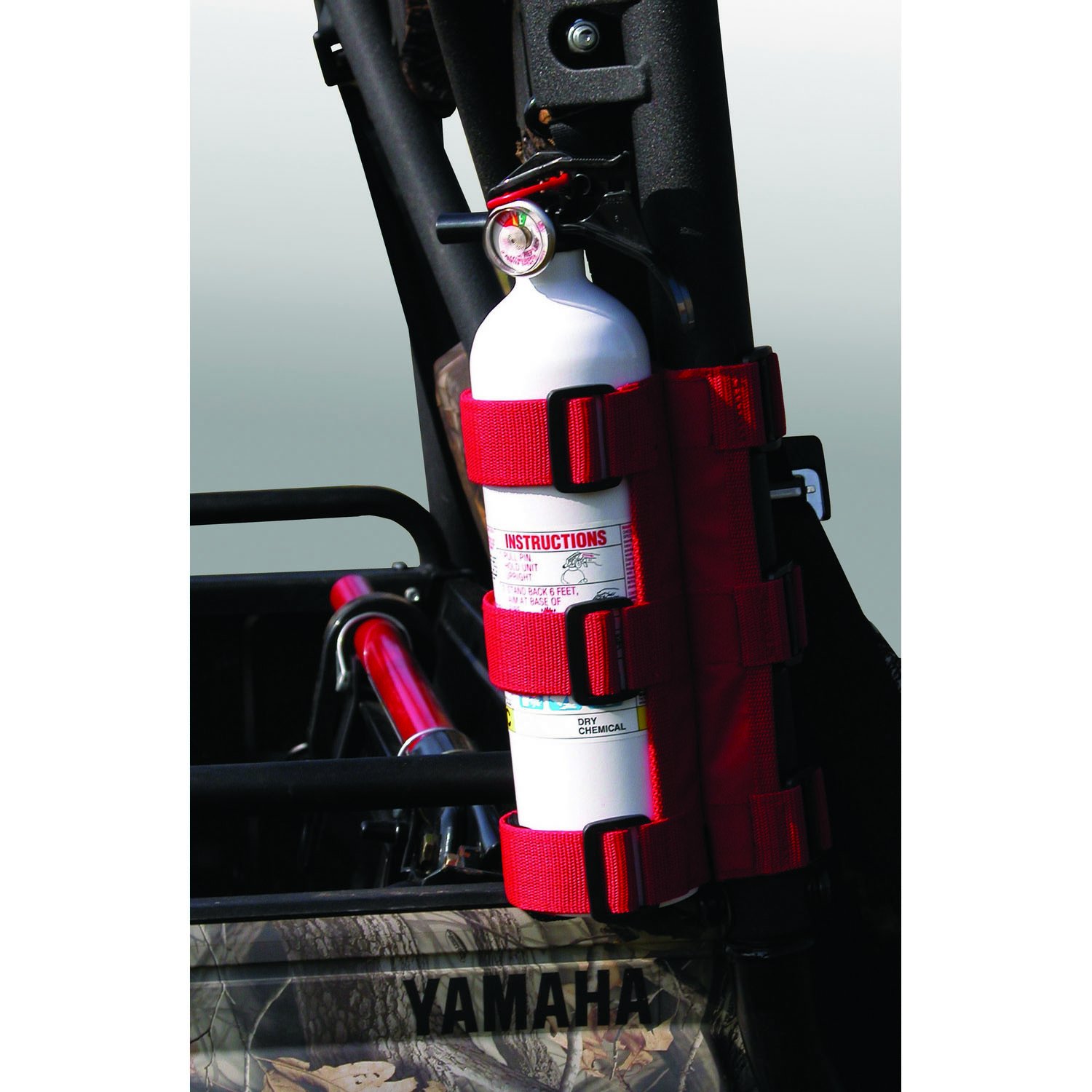 Rugged Ridge 63305.20 Fire Extinguisher Holder, Red, 1 Inch - 3 Inch Tubes/Roll Cages