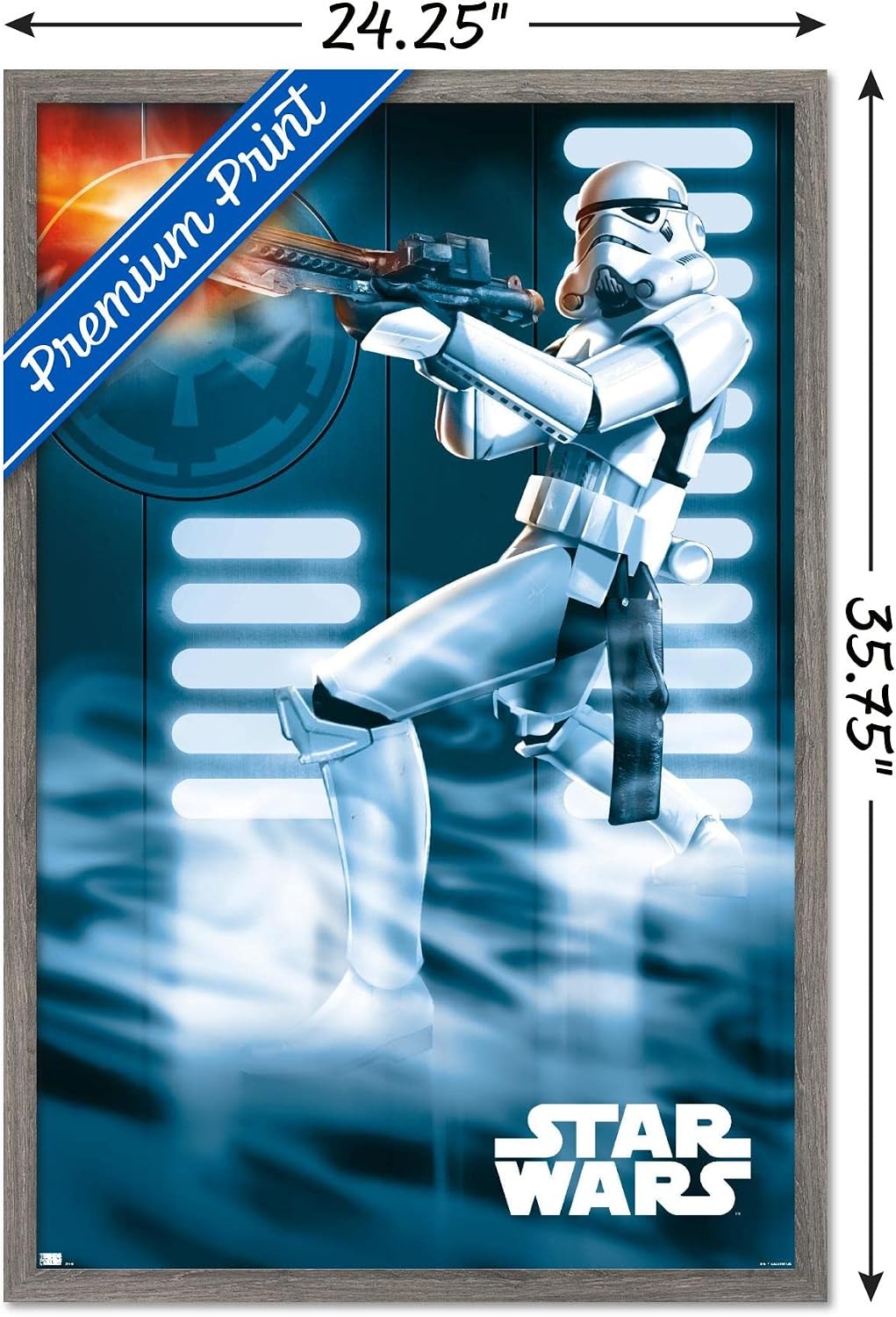 Trends International Star Wars: A New Hope - Stormtrooper Wall Poster, 34L x 22.4W, Barnwood Framed Version