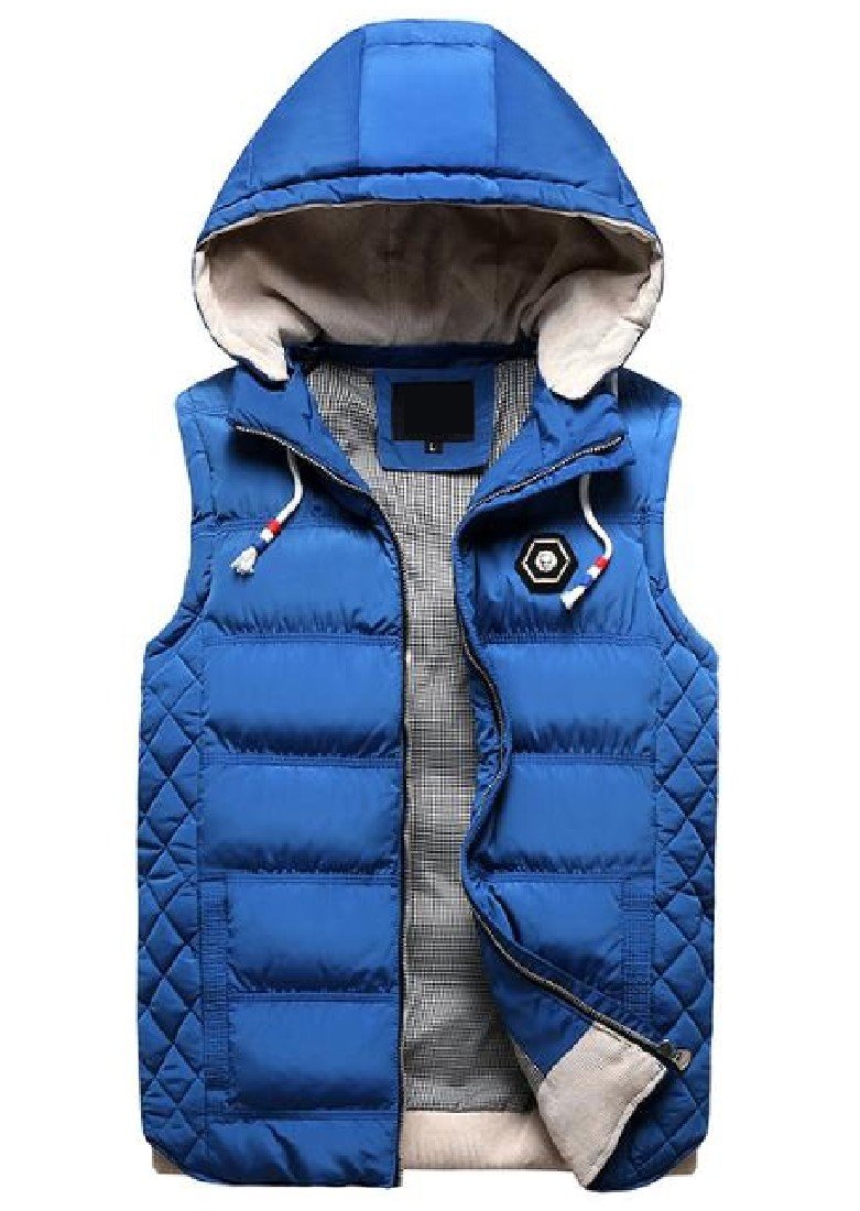 Buy Winwinus Men Waistcoat Removeable Hood Warm Stylish Short Down Coat Vest, As1, US L=China XL — BookShops.in