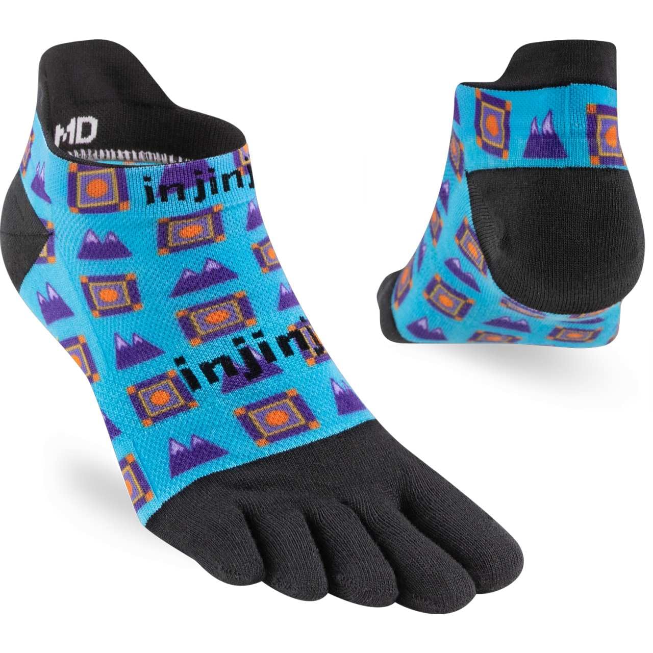 Injinji Artist Designed No Show Men's Toe Socks L