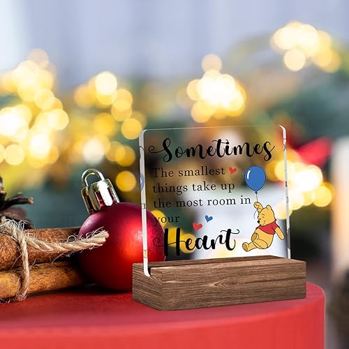 Miniatura 4 de Letrero decorativo con soporte de madera, divertido e inspirador de Winnie The Pooh, para el hogar, dormitorio, oficina, placa positiva para amigos,