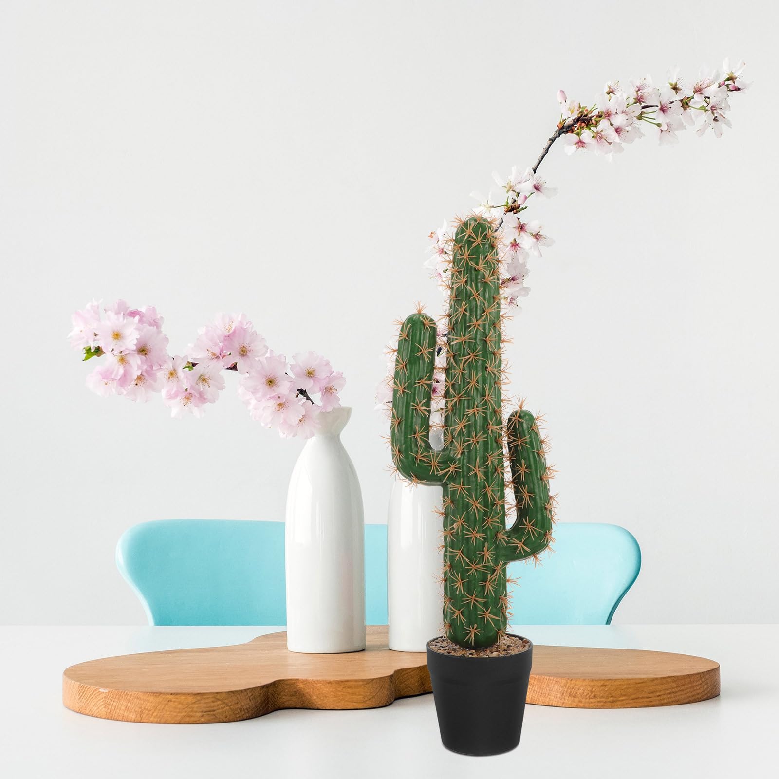 Zerodeko Cactus Artificiel en Pot 20.87 Pouces Plante Succulente sans Entretien Décor Bonsaï Intérieur Extérieur Bureau Jardin Balcon