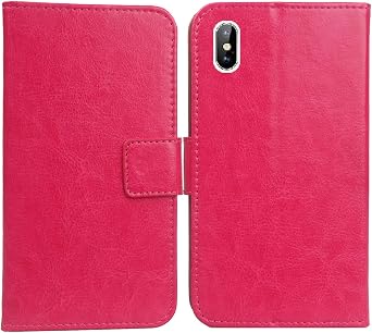 Color Design PU Wallet Flip Leather with Card Slots Cover Skin Protection Case Shell for V Mobile X8 / X8 Pro 5.5" Rose