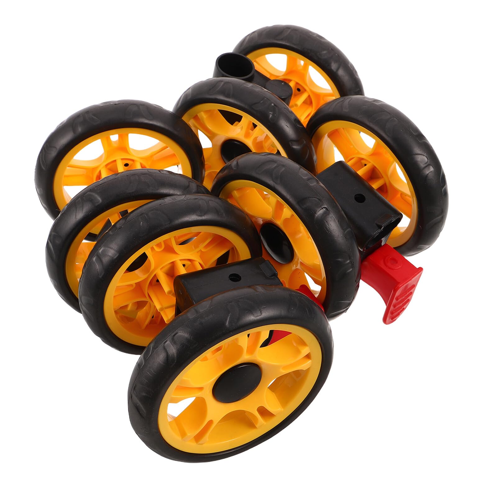 Ruota Girevole per Passeggino 4 Pezzi, 12cm Plastica Nera