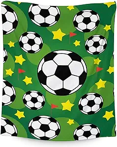 Mercuryelf Soccer Blanket Gifts, 30"x40" Funny Football Throw Blankets for Boys Kids, Cozy Lightweight Fleece Plush for Sofa Bed Room Decor