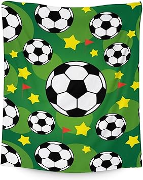 Mercuryelf Soccer Blanket Gifts, 30"x40" Funny Football Throw Blankets for Boys Kids, Cozy Lightweight Fleece Plush for Sofa Bed Room Decor