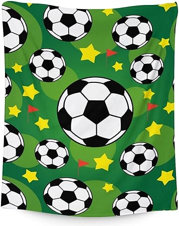 Mercuryelf Soccer Blanket Gifts, 30"x40" Funny Football Throw Blankets for Boys Kids, Cozy Lightweight Fleece Plush for Sofa Bed Room Decor