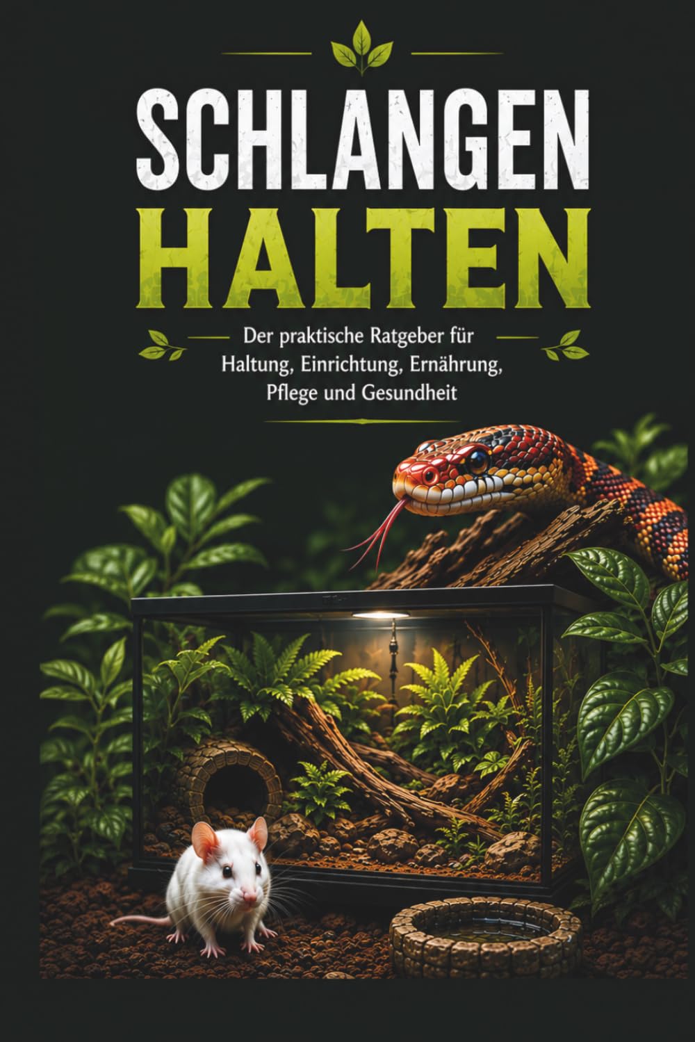 Schlangen halten im Terrarium: Der praktische Ratgeber für Haltung, Einrichtung, Ernährung, Pflege und Gesundheit