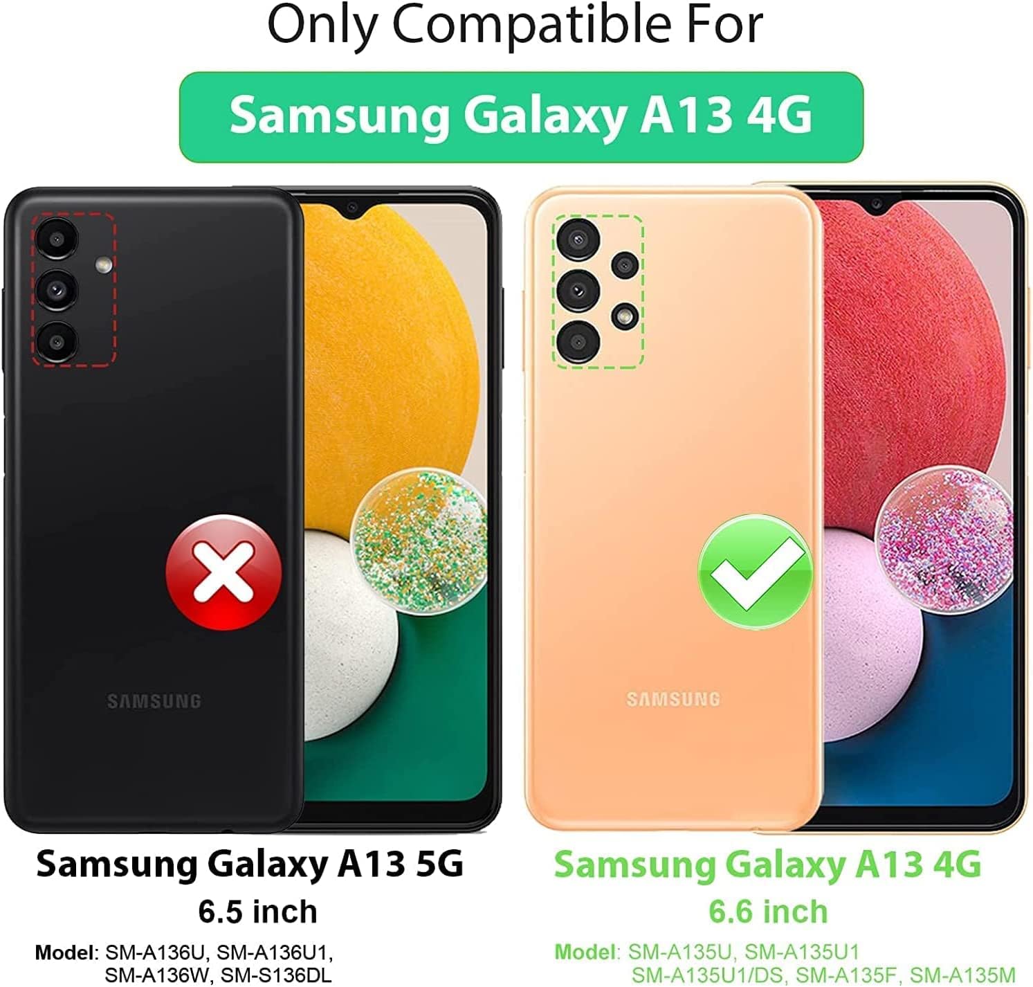 LeYi Case for Samsung A13 Case 4G (Not Fit 5G), Samsung Galaxy A13 4G Case with [2 Pack] Tempered Glass Screen Protector, [Military-Grade] Magnetic Ring Stand Protective Case for Galaxy A13 4G, Green