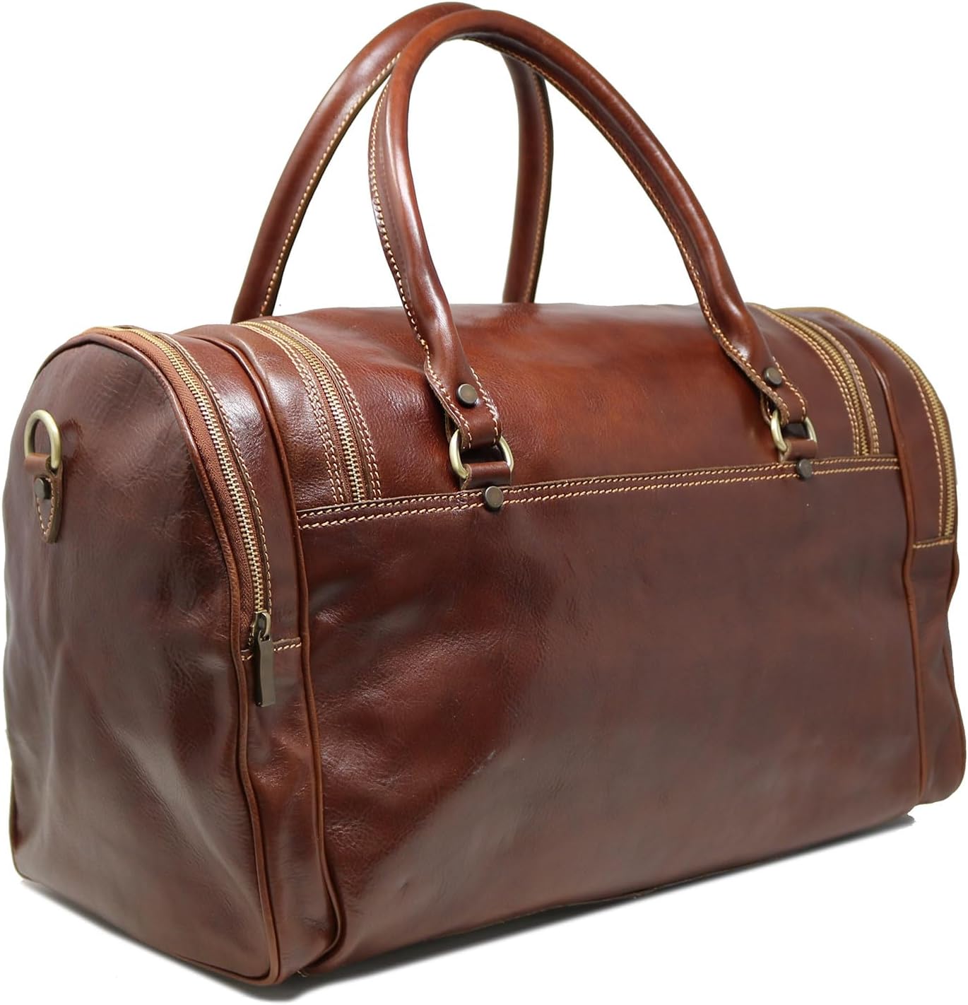 Floto Luggage Torino Duffle Travel Bag, Vecchio Brown, Large
