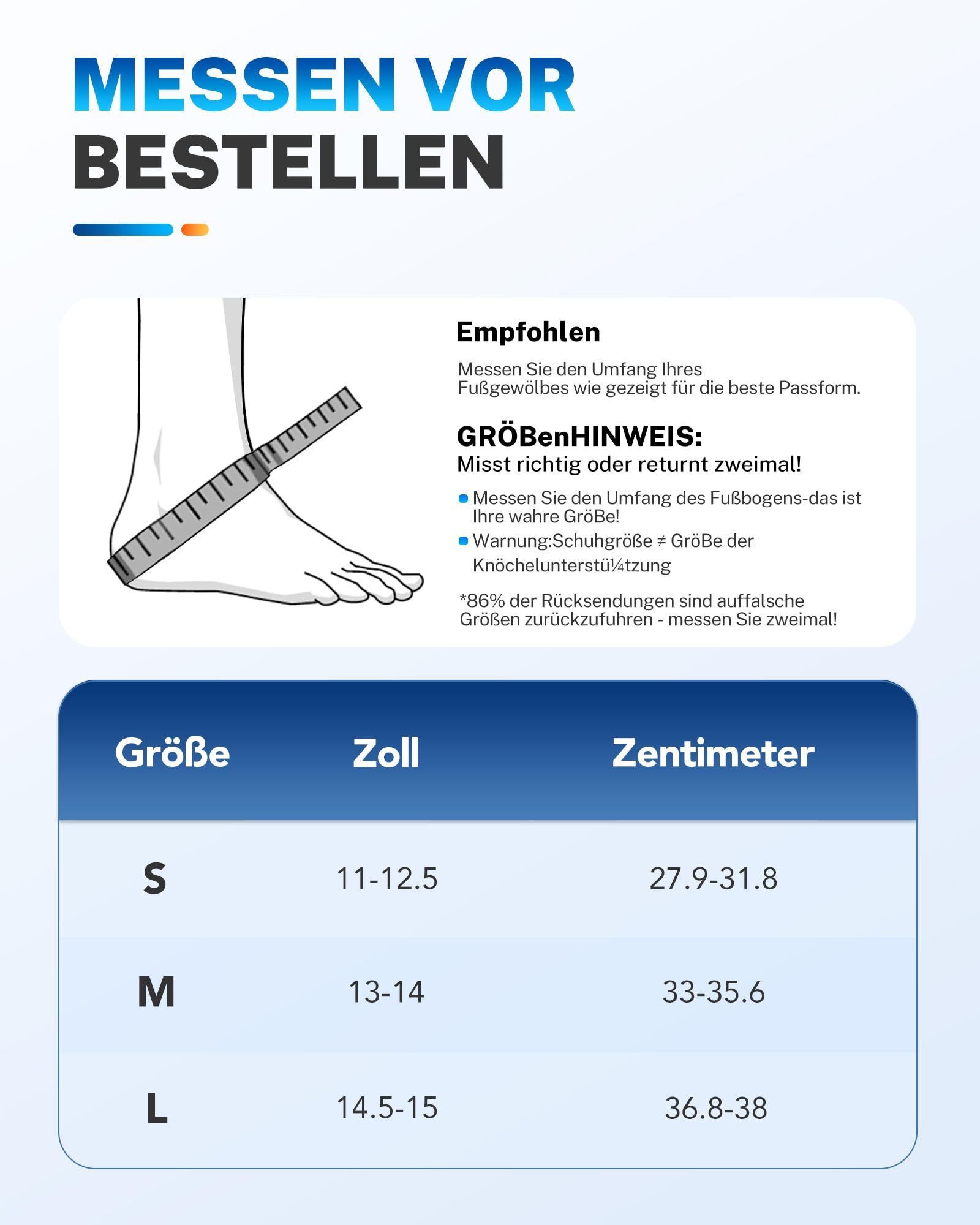 Fitomo Sprunggelenkband mit beidseitig herausnehmbaren Schienen, Schnellverschluss & Figur 8 Stütze. Zur Stabilisierung bei verstauchtem Knöchel und Achillessehnenentzündung. Für Sport & Alltag, L