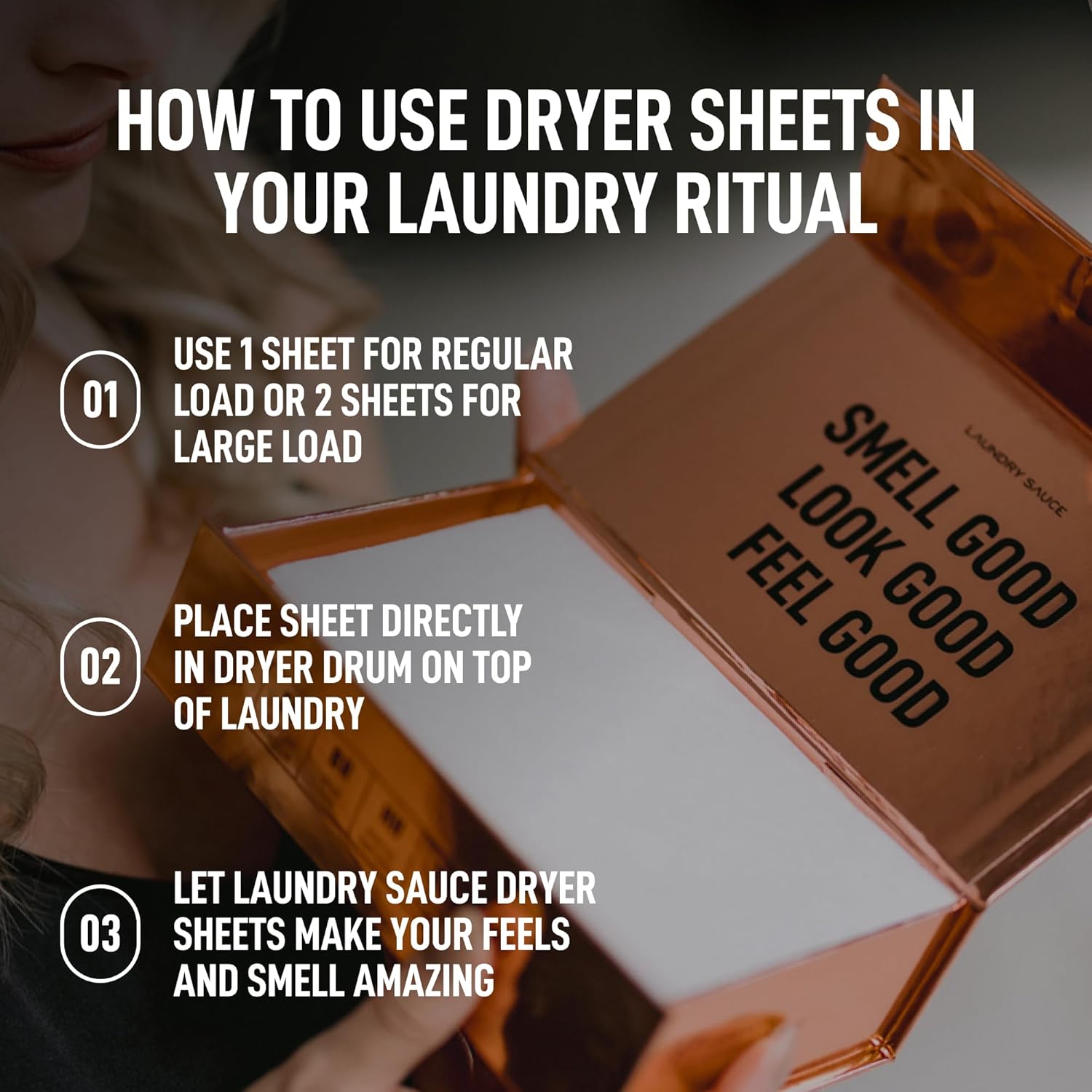 Laundry Sauce - Laundry Dryer Sheets (Egyptian Rose), Luxury Fragrance, Contains Essential Oils, Softens Fabric, Removes Static Cling, Eco-Friendly Packaging, Travel Friendly, 69 Count - Image 4