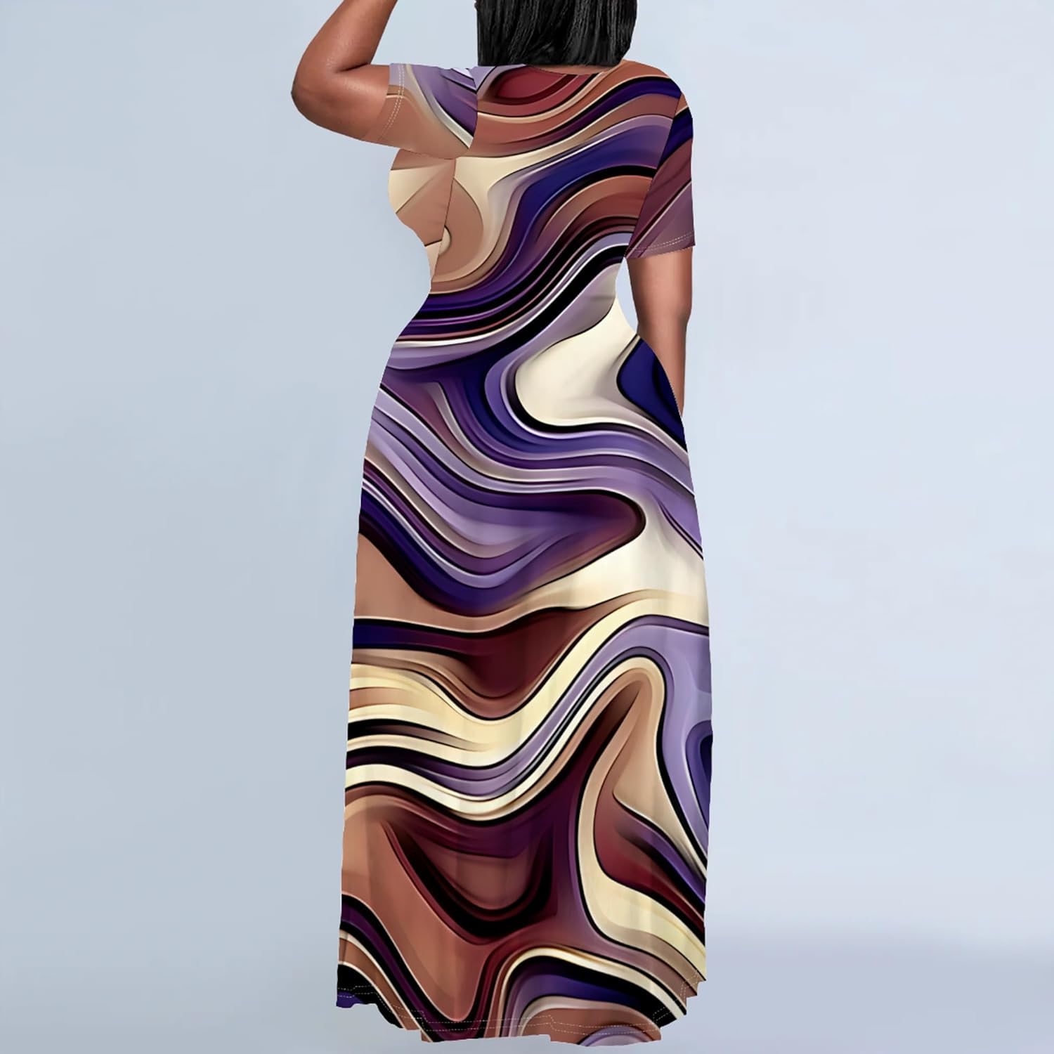 Plus Size Maxi Summer Dress 90 s Outfits for Women Neon Loose Cute Dress - Image 4