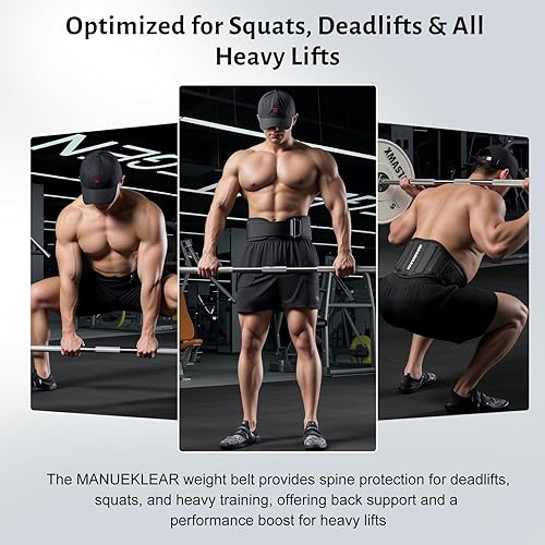 Miniatura 6 de MANUEKLEAR Gym Weight Lifting Belt Weight Lifting Workout Weightlifting Powerlifting Belt for Men Women - 7.5inch - Bodybuilding Fitness Back