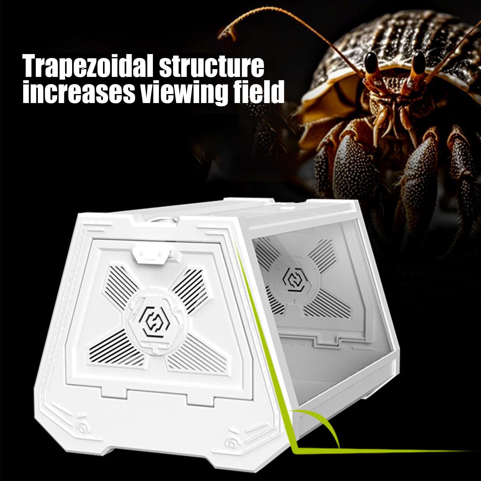 Terrarium dla gadów, terrarium gadów Wielofunkcyjna klatka siedliska dla | Projekt trapezoidalny, rozszerza pole widzenia, terrarium siedliska gadów dla skorpionów, kraby pustelnikowe