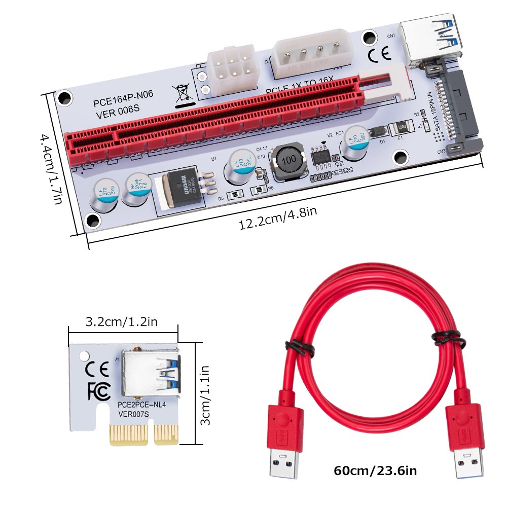 6個セット HENGBIRD ライザーカード PCI-E 1X to 16X Amazon.co.jp: HENGBIRD PCI-E 1X to 16X ライザー