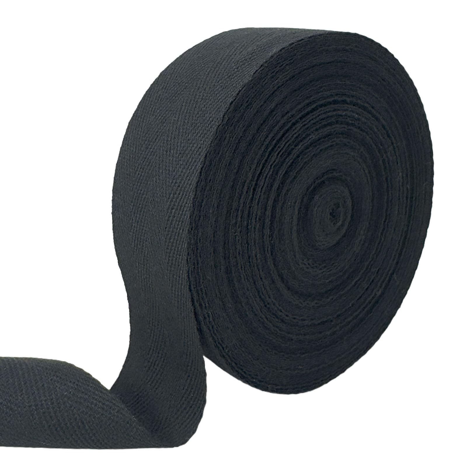 Photo 1 of 1 1/2 Inch Black Soft Herringbone Twill Tape Ribbon - 20 Yards Roll, Natural Cotton Binding Bias Edges for Sewing, Knit Fabrics, Gift Wrapping, DIY Crafts & Projects