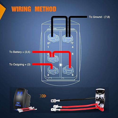 Vista 33 de Interruptor de direccional Nilight azul de 4 pines ON OFF ON, interruptor basculante SPDT grabado con láser, interruptores de palanca 12 V 20 A 24 V