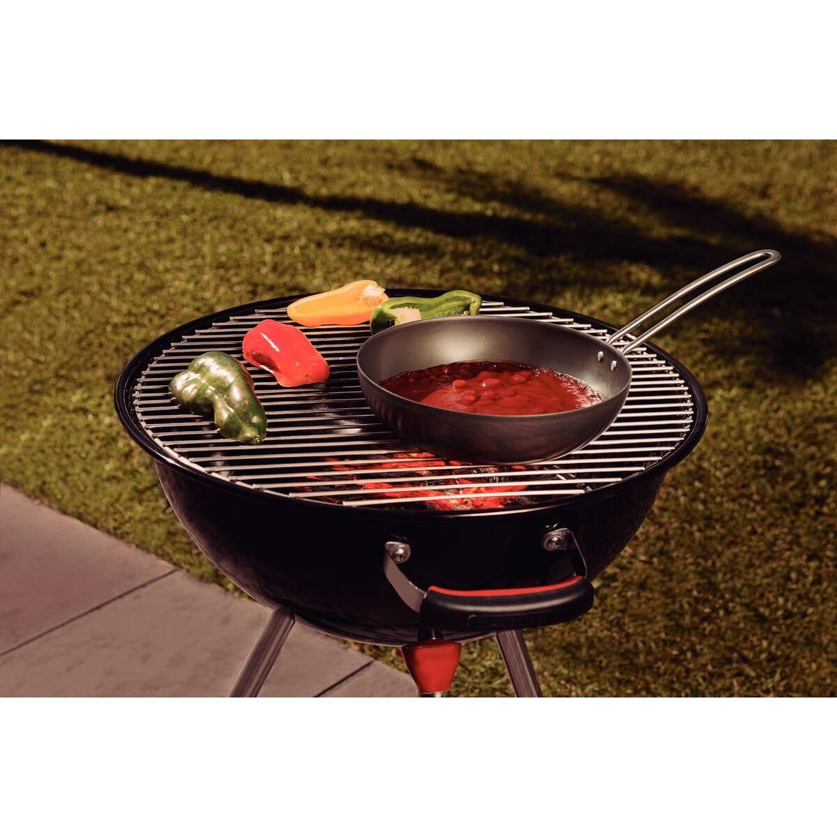 Tramontina Anodised Aluminium Barbecue Wok 24 cm - 2.2l, Black, 24cm - Image 4